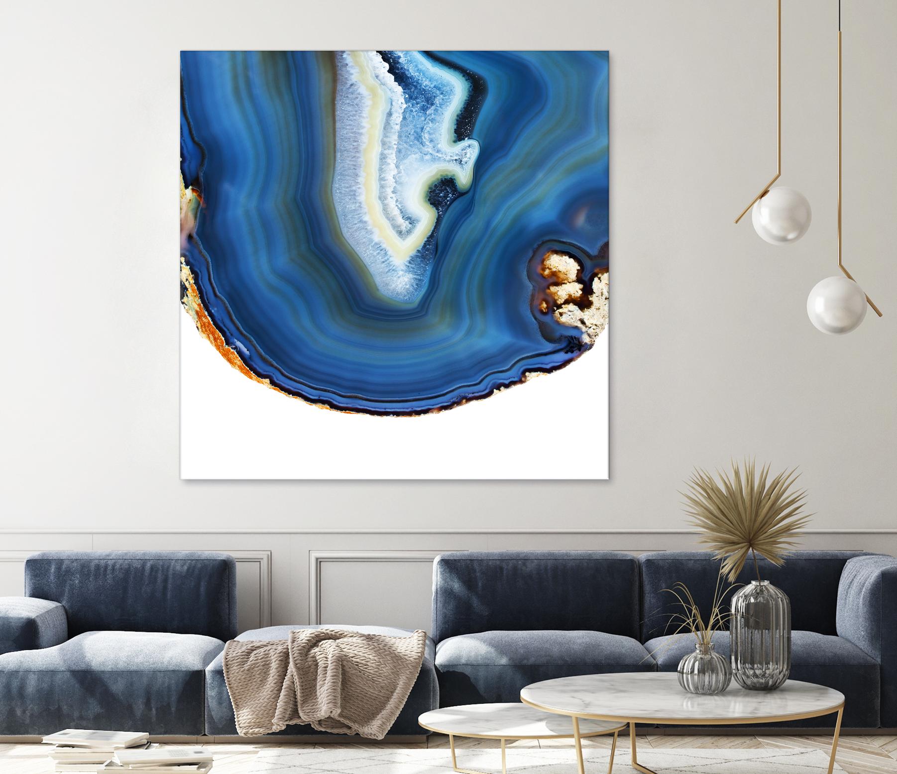 Cobalt Blue Agate A by GI ArtLab on GIANT ART - white abstract