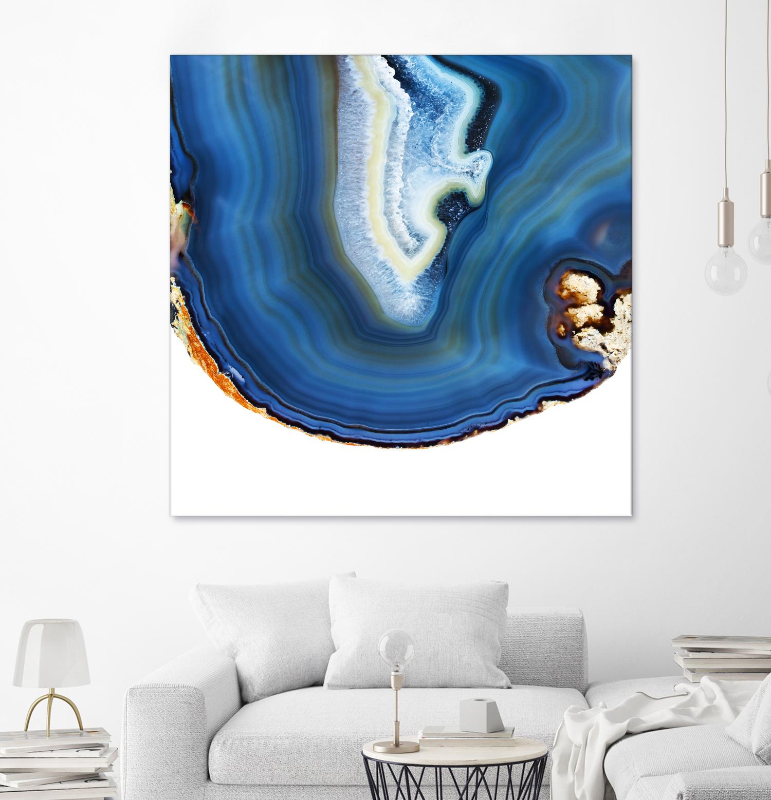 Cobalt Blue Agate A by GI ArtLab on GIANT ART - white abstract