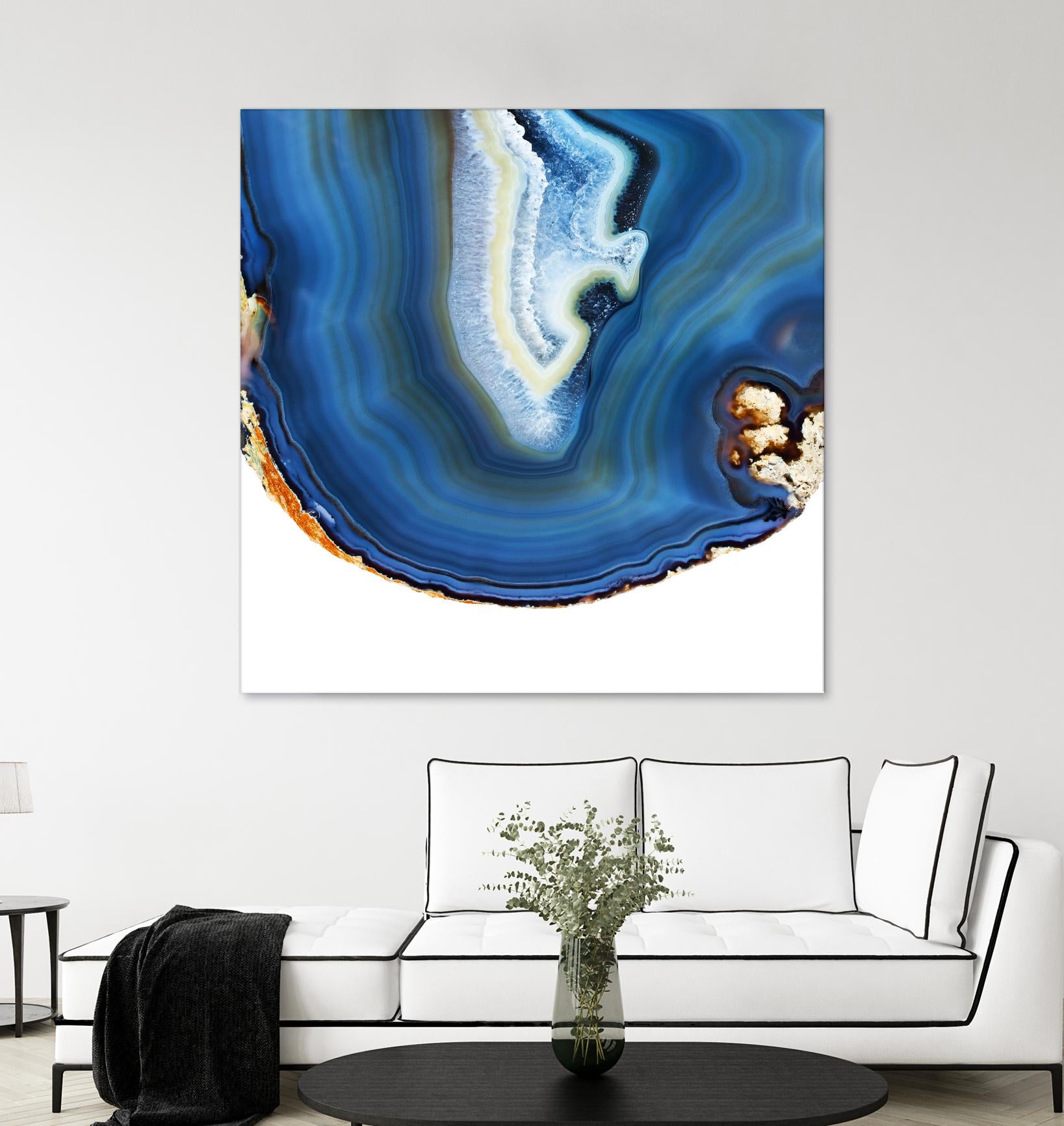 Cobalt Blue Agate A by GI ArtLab on GIANT ART - white abstract