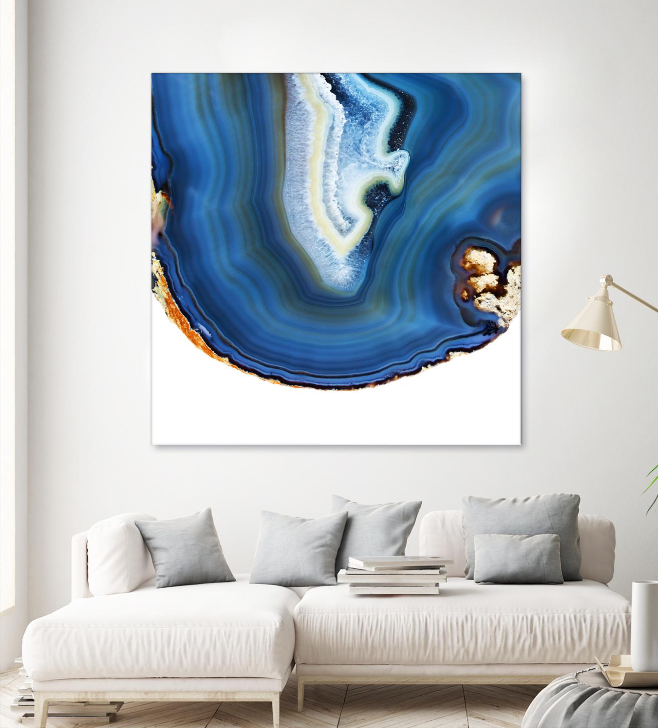 Cobalt Blue Agate A by GI ArtLab on GIANT ART - white abstract