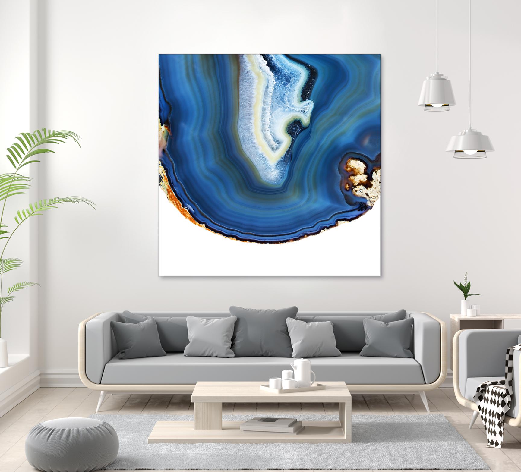 Cobalt Blue Agate A by GI ArtLab on GIANT ART - white abstract