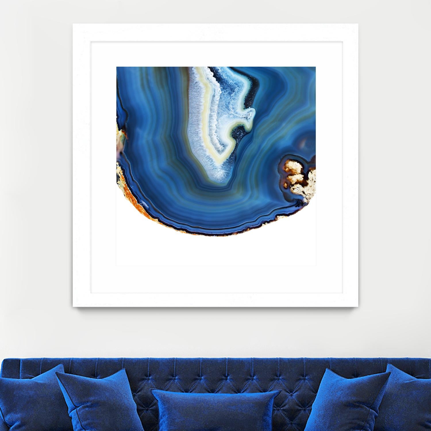 Cobalt Blue Agate A by GI ArtLab on GIANT ART - white abstract