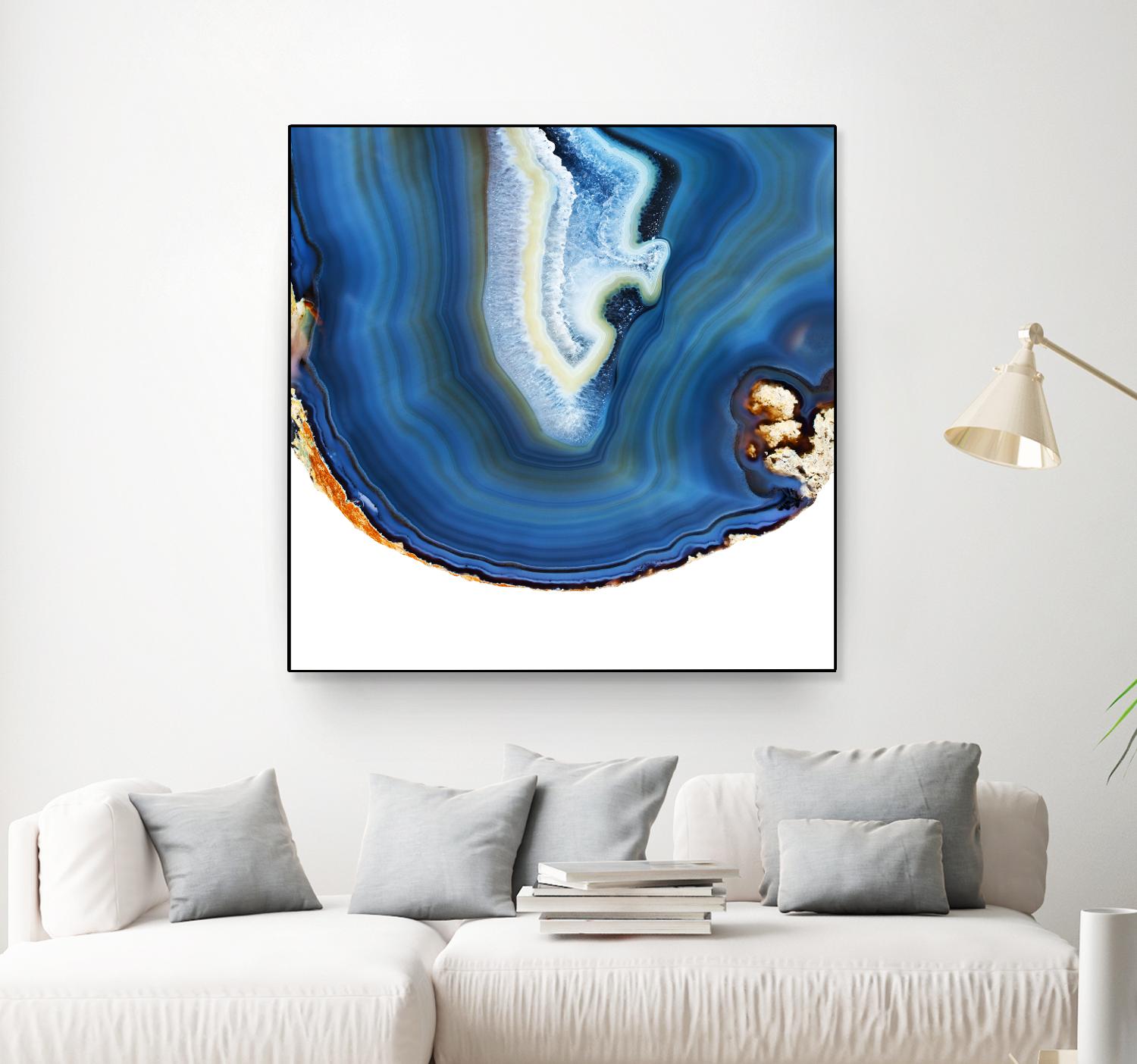 Cobalt Blue Agate A by GI ArtLab on GIANT ART - white abstract