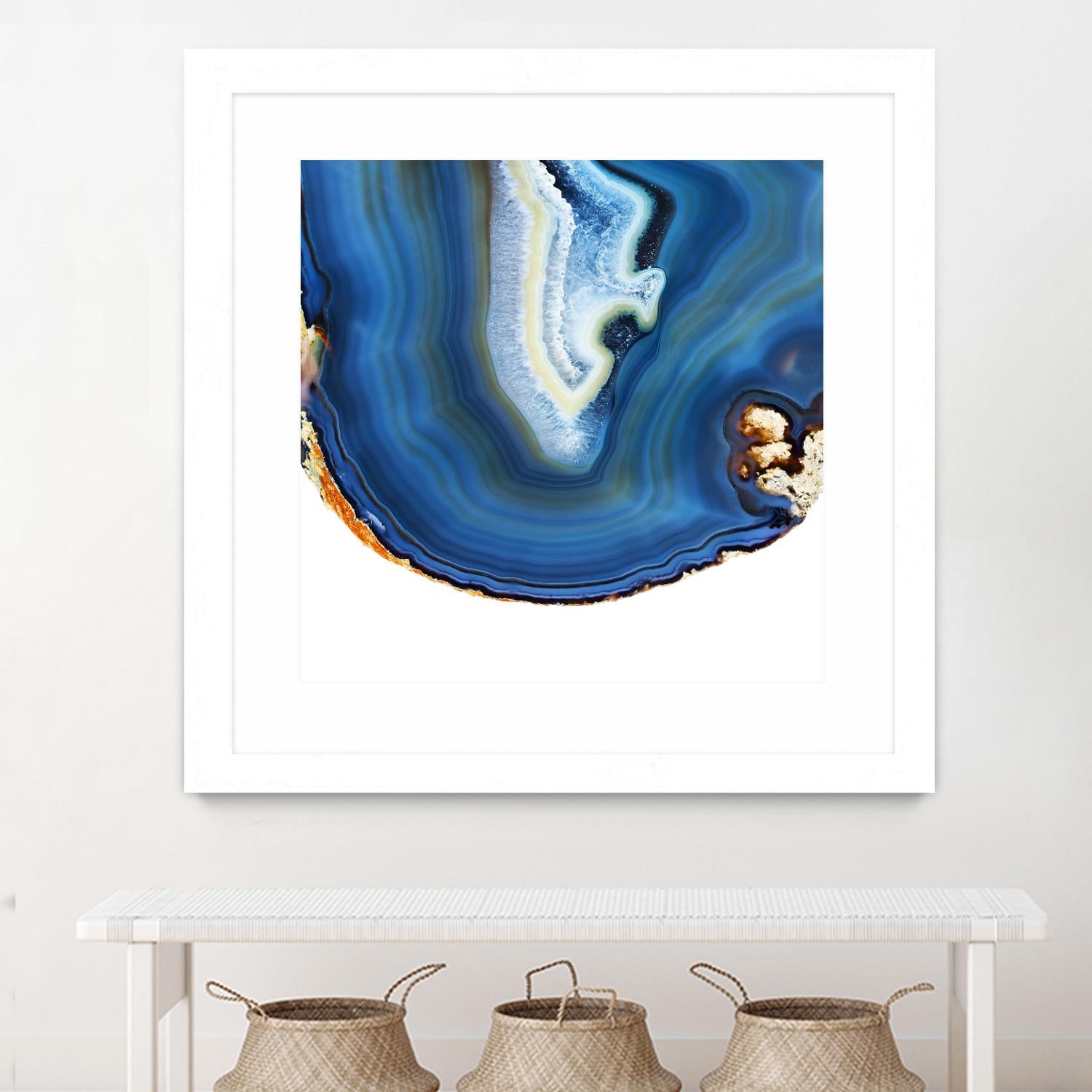 Cobalt Blue Agate A by GI ArtLab on GIANT ART - white abstract