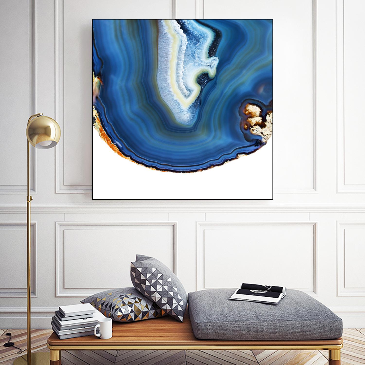 Cobalt Blue Agate A by GI ArtLab on GIANT ART - white abstract