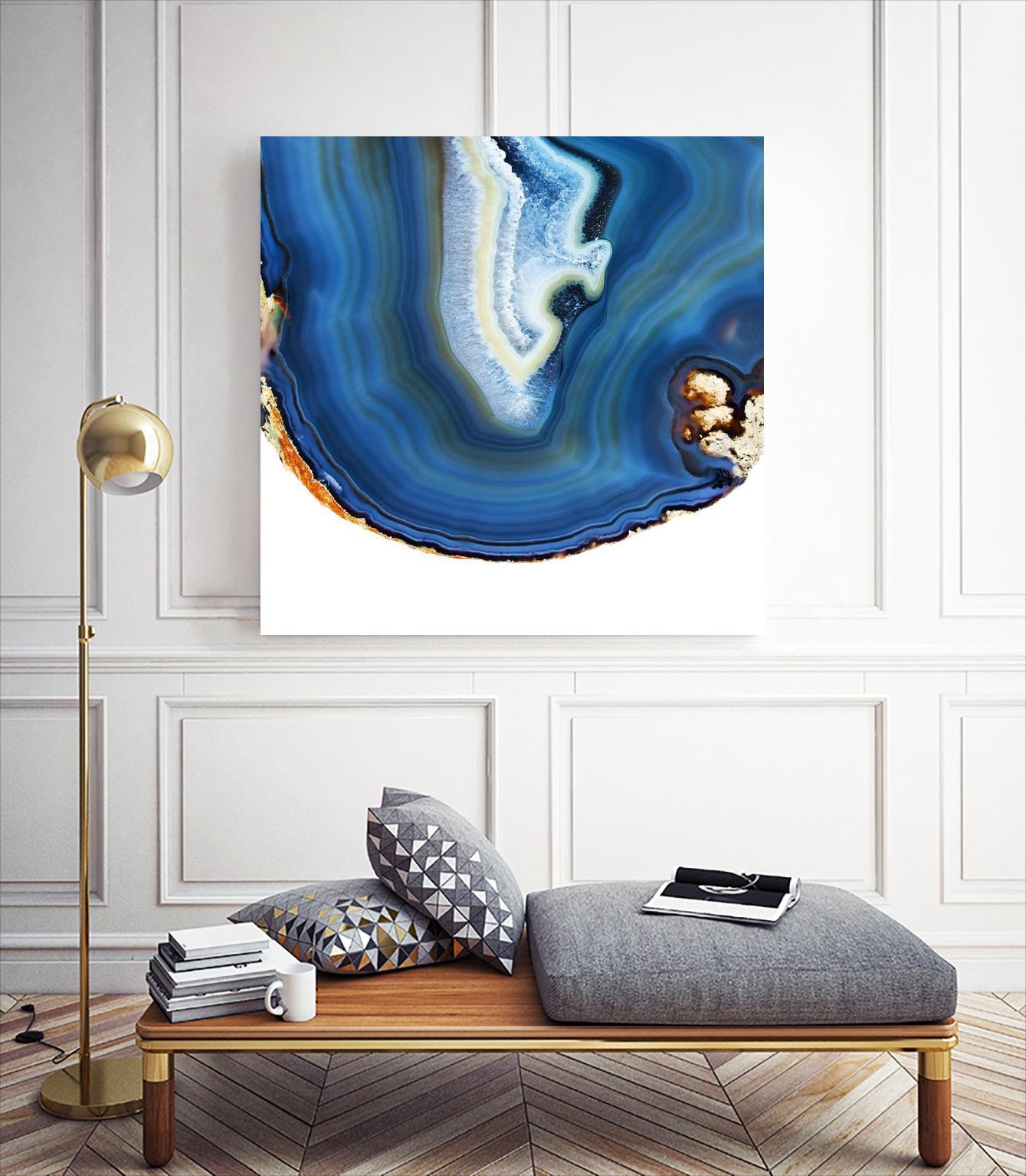Cobalt Blue Agate A by GI ArtLab on GIANT ART - white abstract