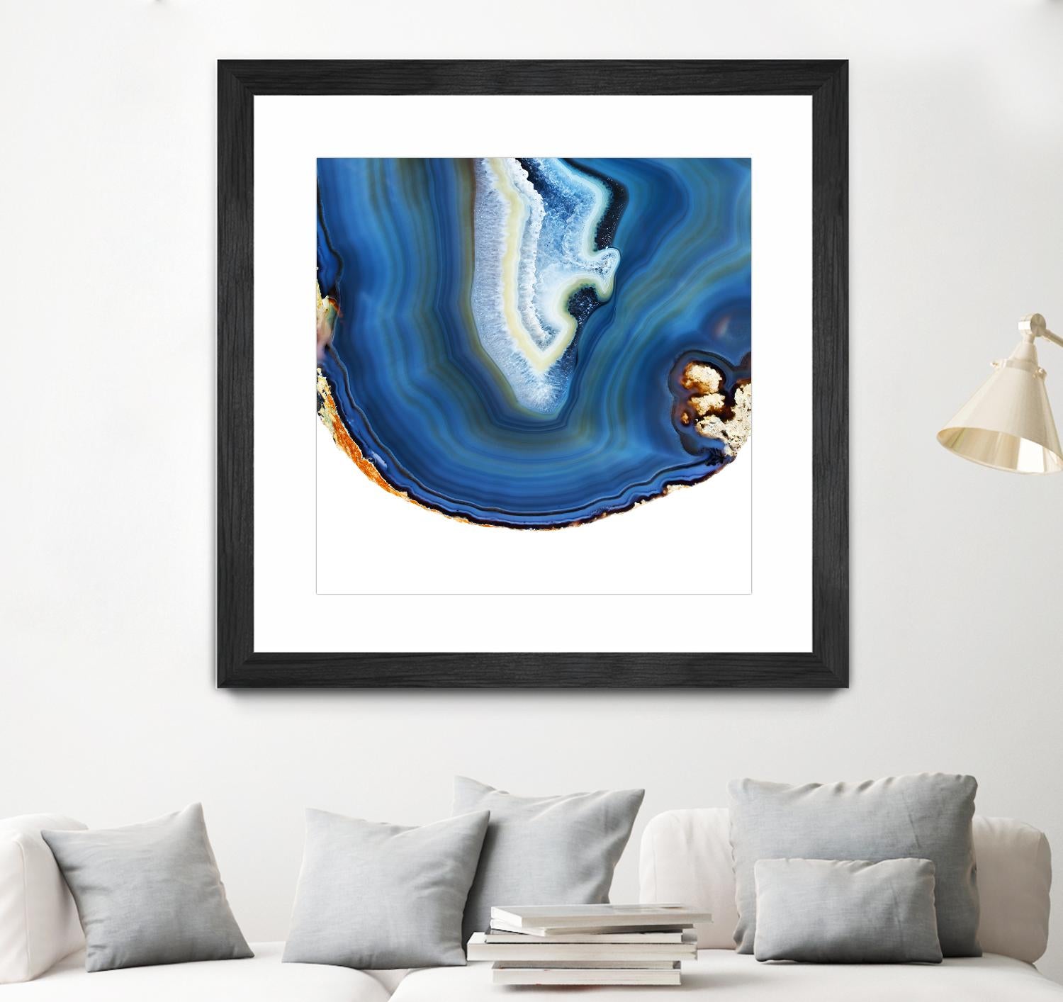 Cobalt Blue Agate A by GI ArtLab on GIANT ART - white abstract