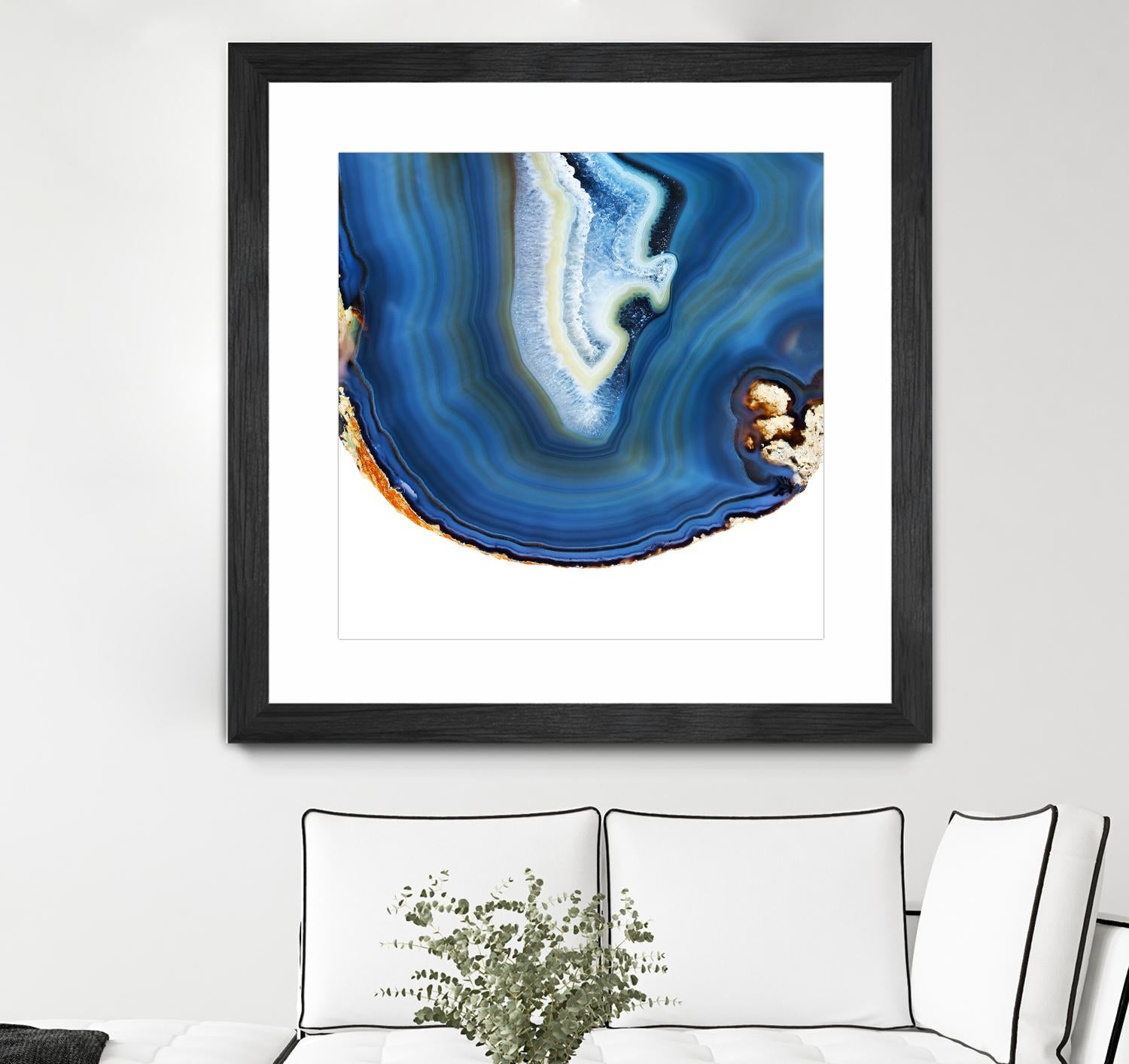 Cobalt Blue Agate A by GI ArtLab on GIANT ART - white abstract