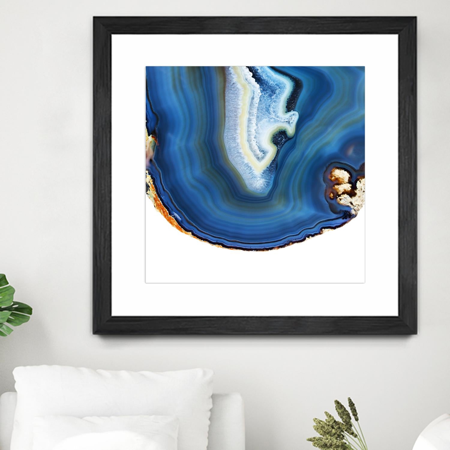 Cobalt Blue Agate A by GI ArtLab on GIANT ART - white abstract