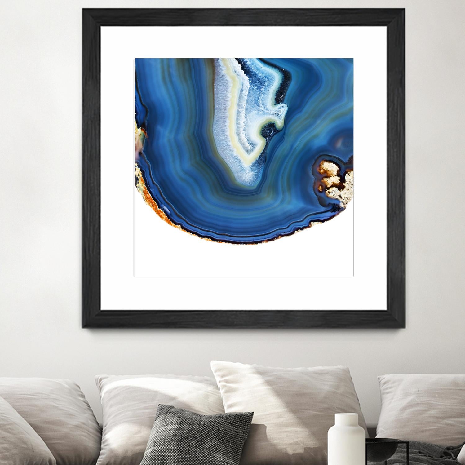 Cobalt Blue Agate A by GI ArtLab on GIANT ART - white abstract