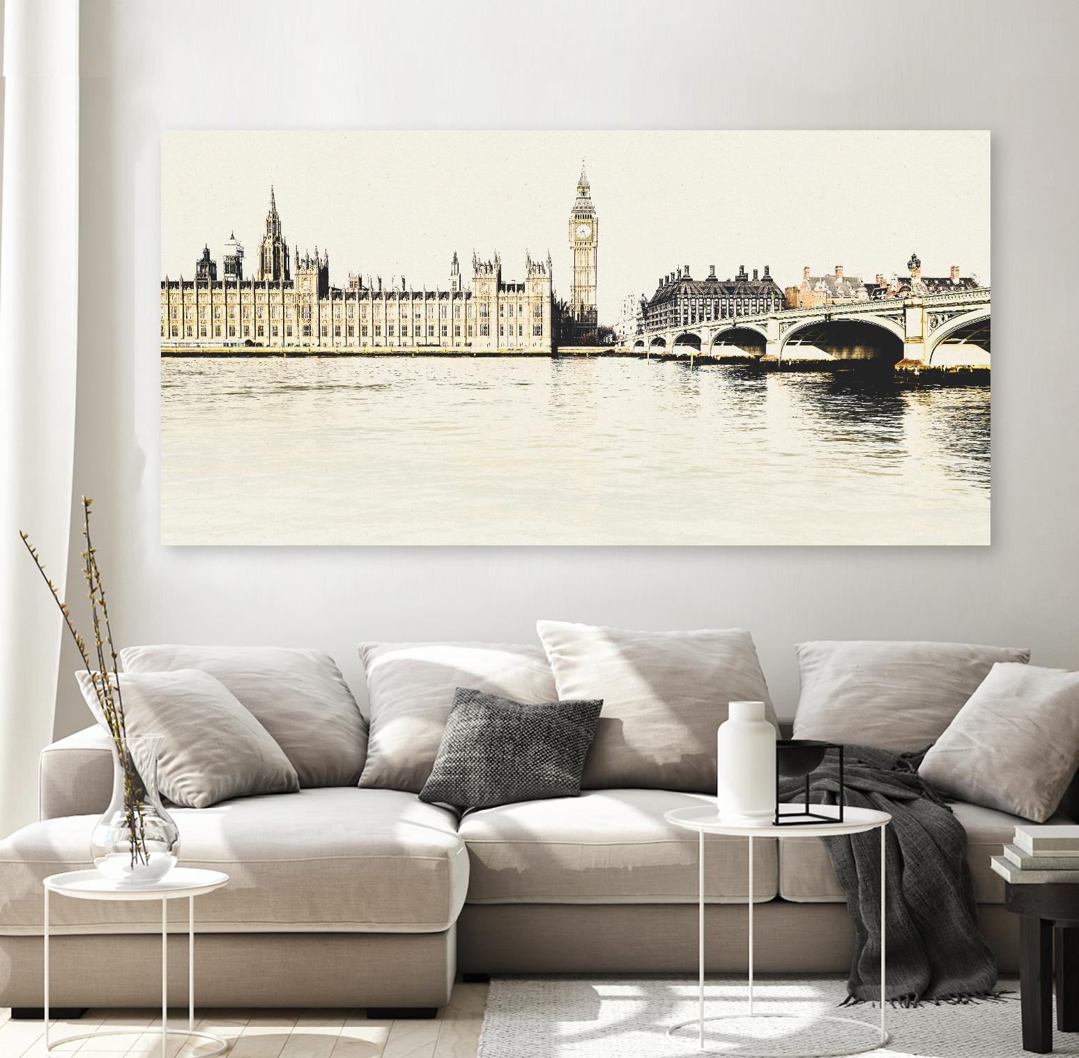 London Waterfront A by GI ArtLab on GIANT ART - black city scene