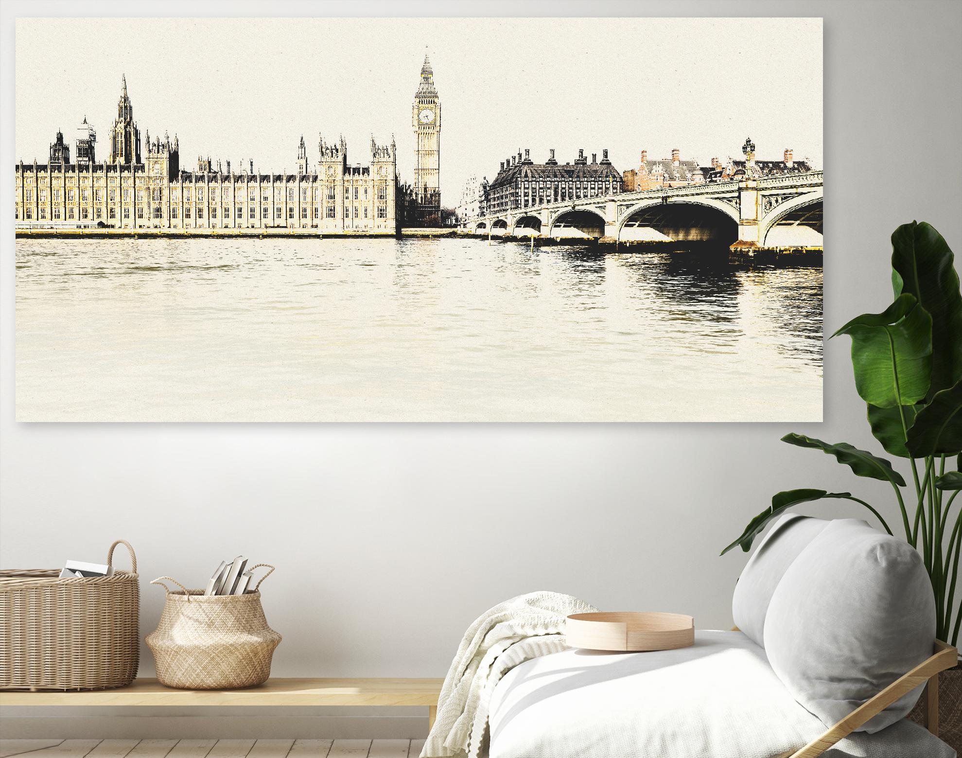 London Waterfront A by GI ArtLab on GIANT ART - black city scene