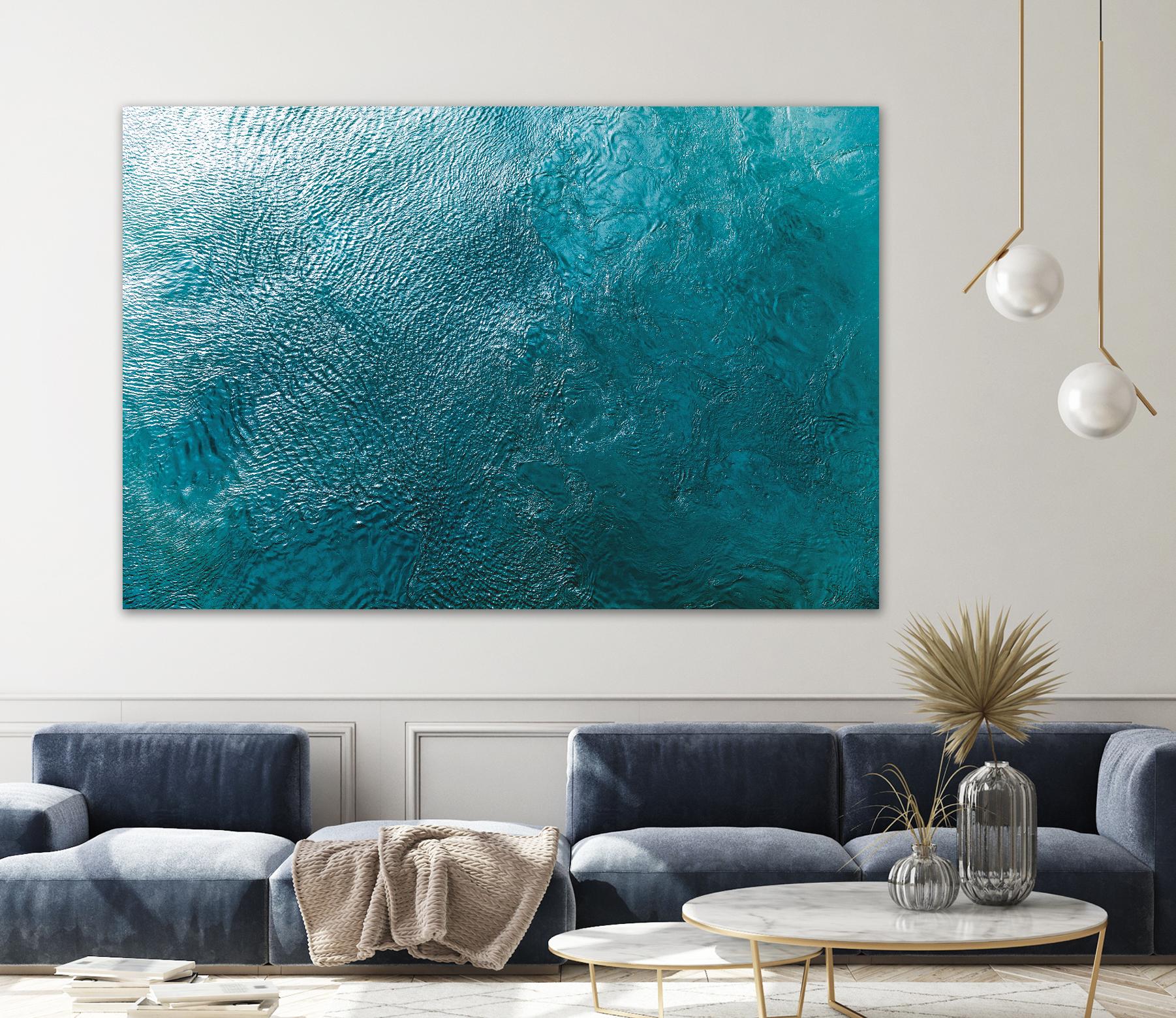 Water Texture Two Birds Eye by Kyle Goldie on GIANT ART - blue abstract