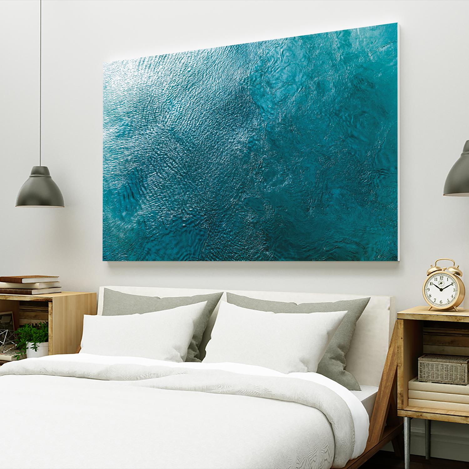 Water Texture Two Birds Eye by Kyle Goldie on GIANT ART - blue abstract