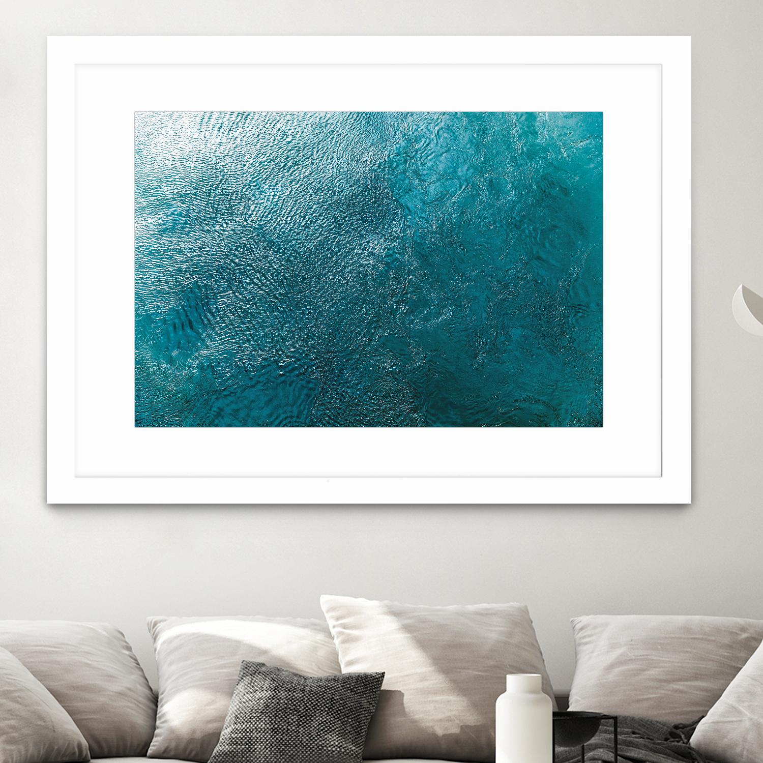 Water Texture Two Birds Eye by Kyle Goldie on GIANT ART - blue abstract