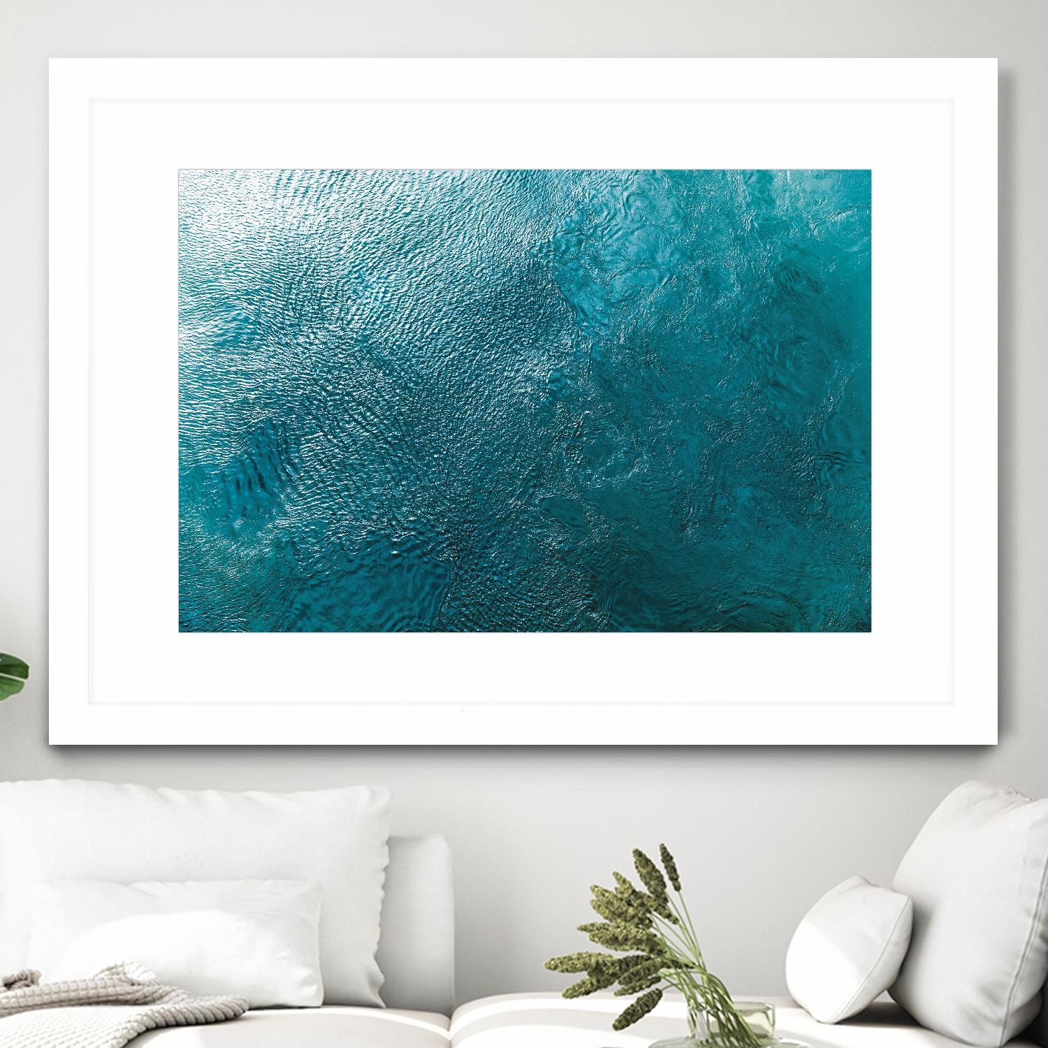 Water Texture Two Birds Eye by Kyle Goldie on GIANT ART - blue abstract