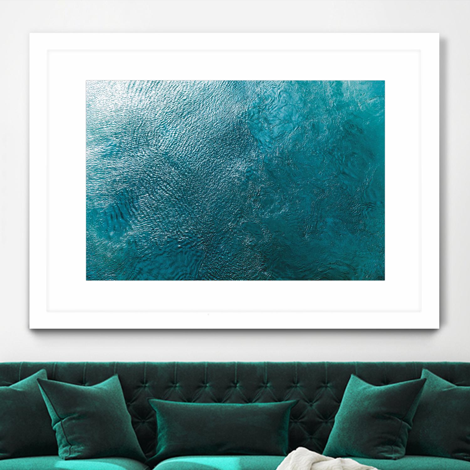 Water Texture Two Birds Eye by Kyle Goldie on GIANT ART - blue abstract