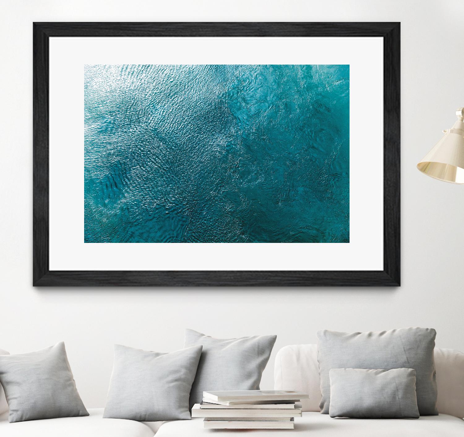 Water Texture Two Birds Eye by Kyle Goldie on GIANT ART - blue abstract