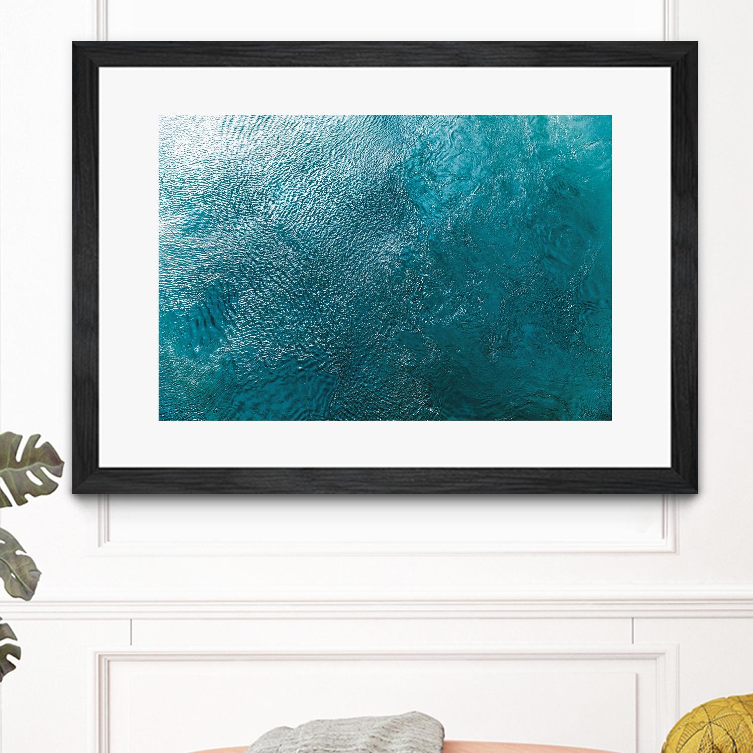 Water Texture Two Birds Eye by Kyle Goldie on GIANT ART - blue abstract