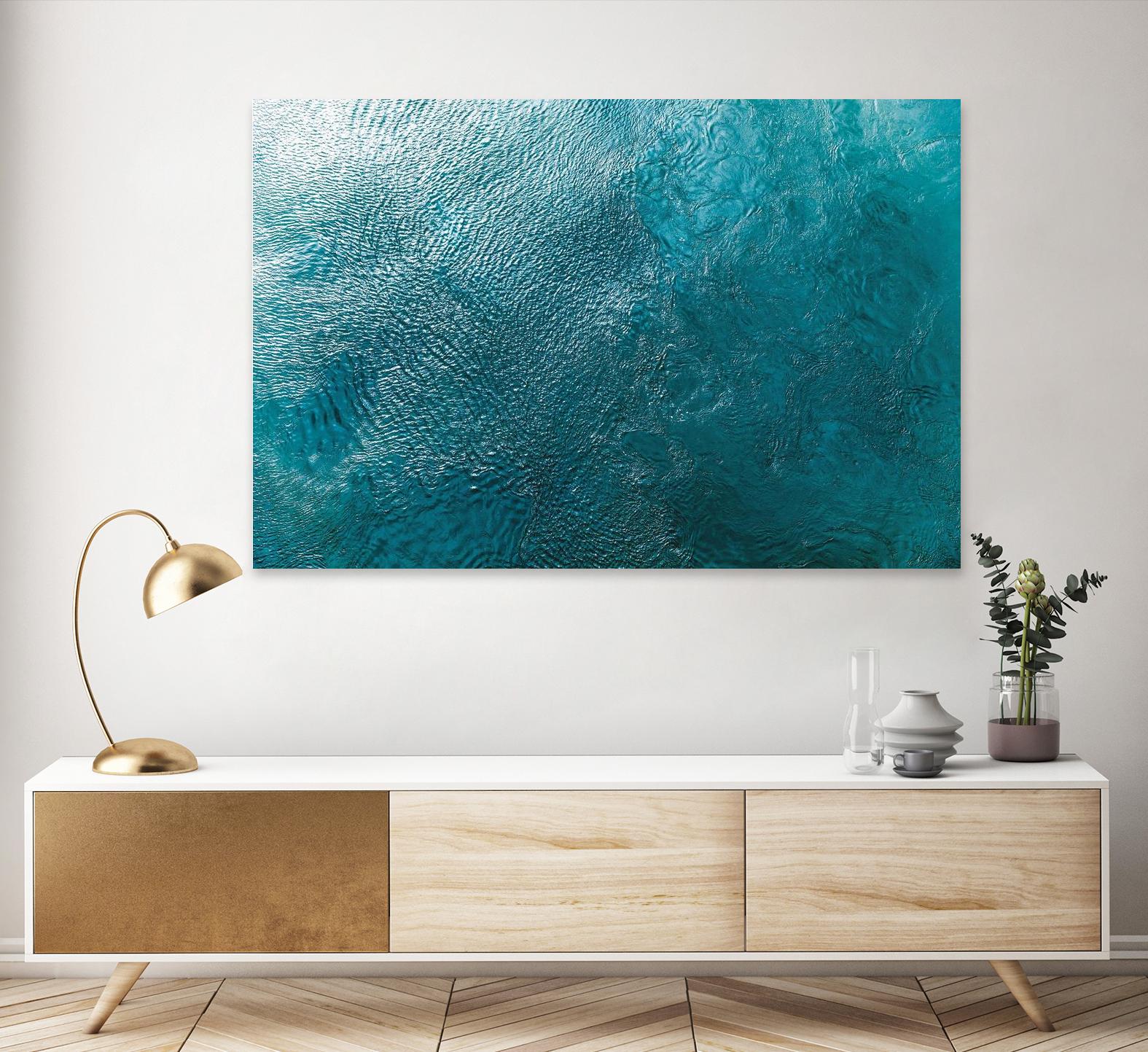 Water Texture Two Birds Eye by Kyle Goldie on GIANT ART - blue abstract