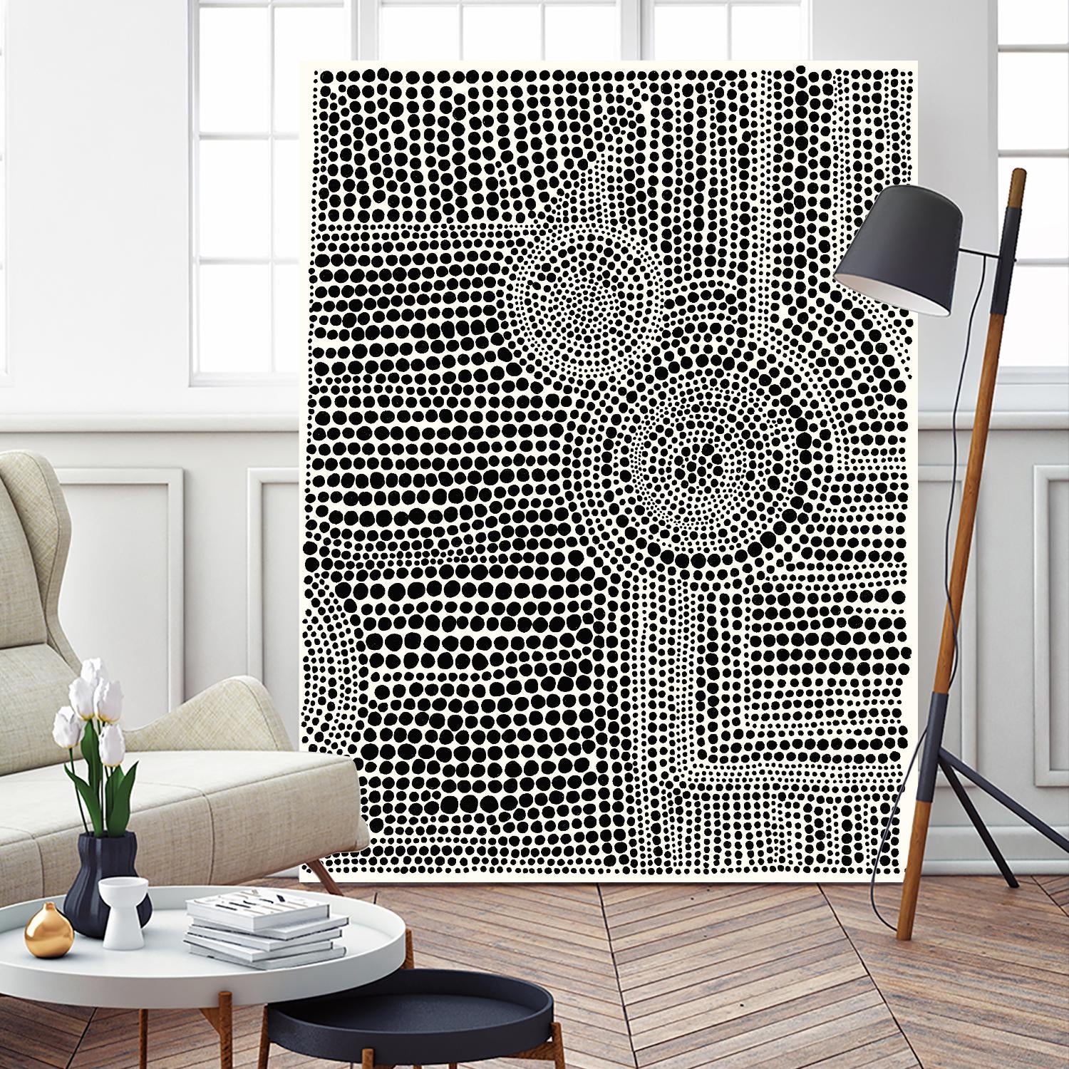 Clustered Dots A by Natasha Marie on GIANT ART - white black & white dots