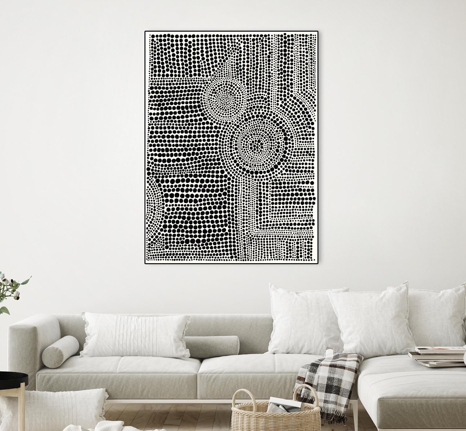 Clustered Dots A by Natasha Marie on GIANT ART - white black & white dots