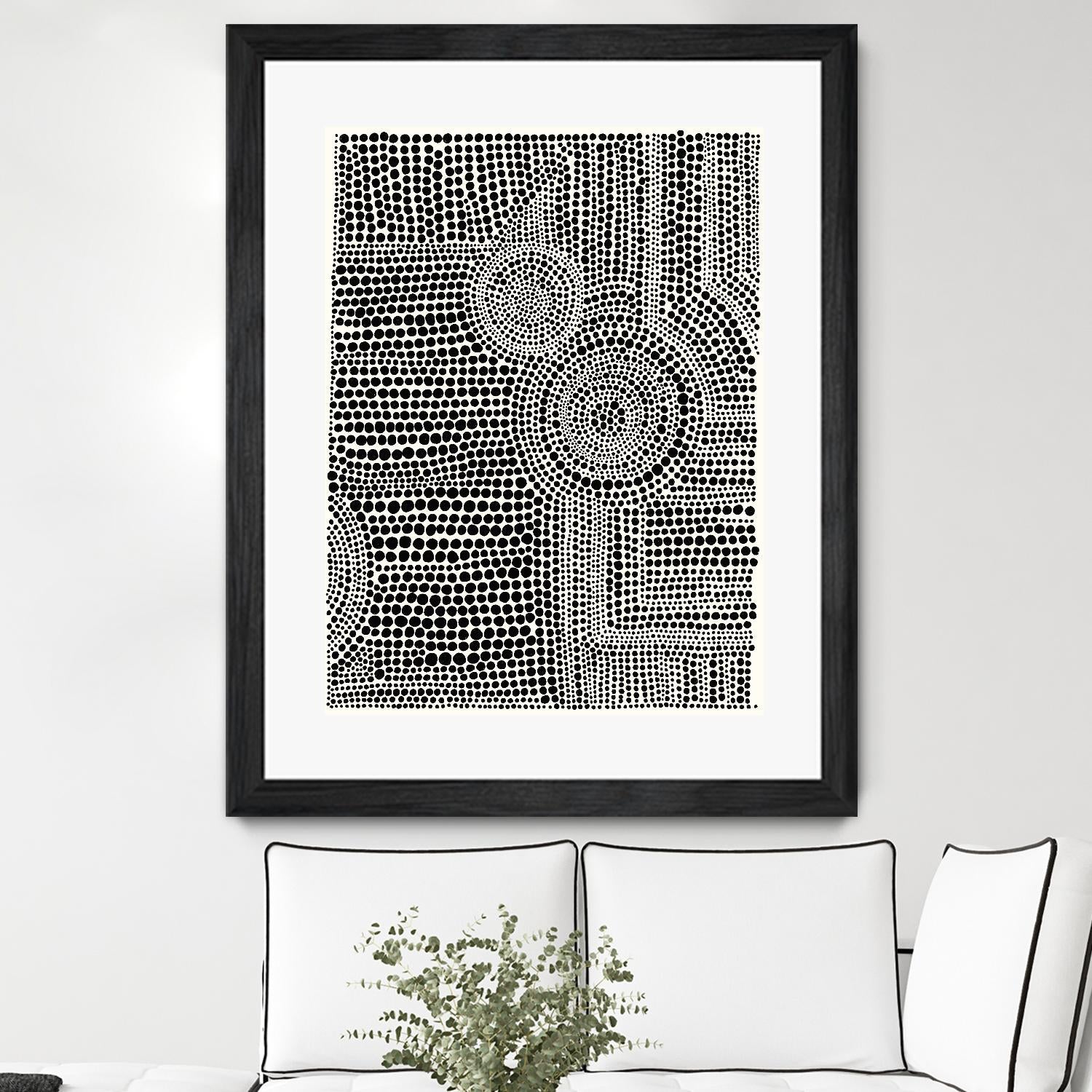 Clustered Dots A by Natasha Marie on GIANT ART - white black & white dots