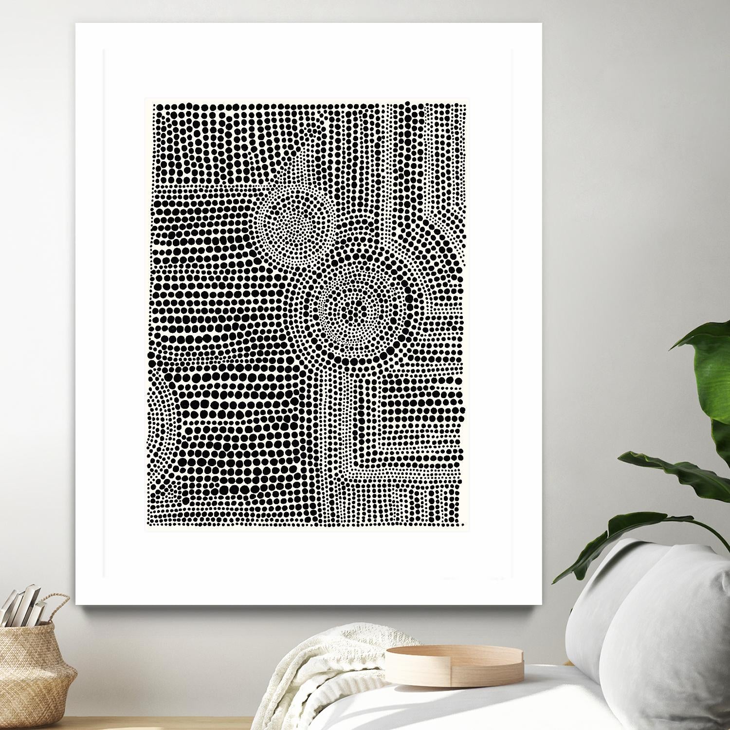Clustered Dots A by Natasha Marie on GIANT ART - white black & white dots
