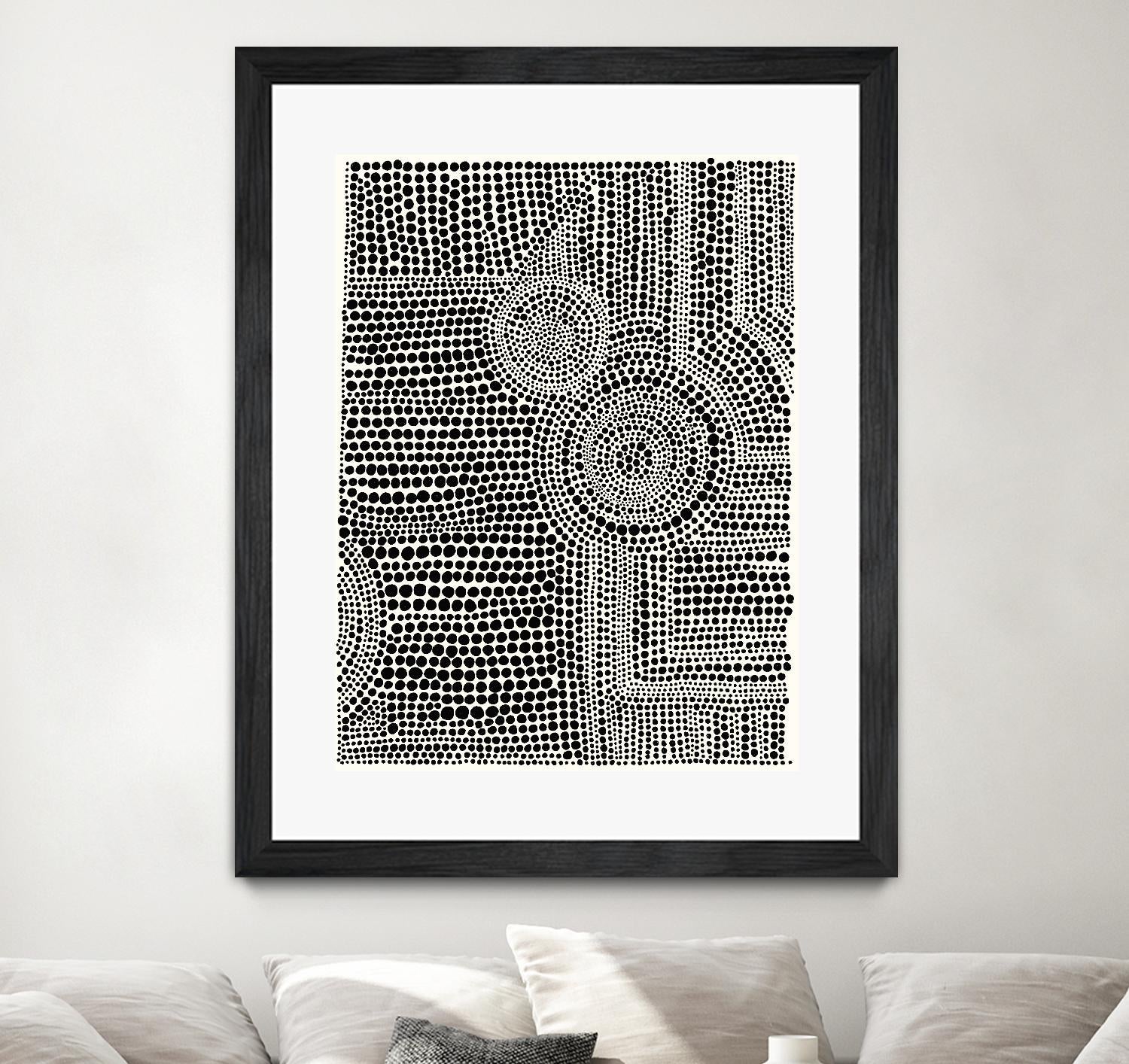 Clustered Dots A by Natasha Marie on GIANT ART - white black & white dots