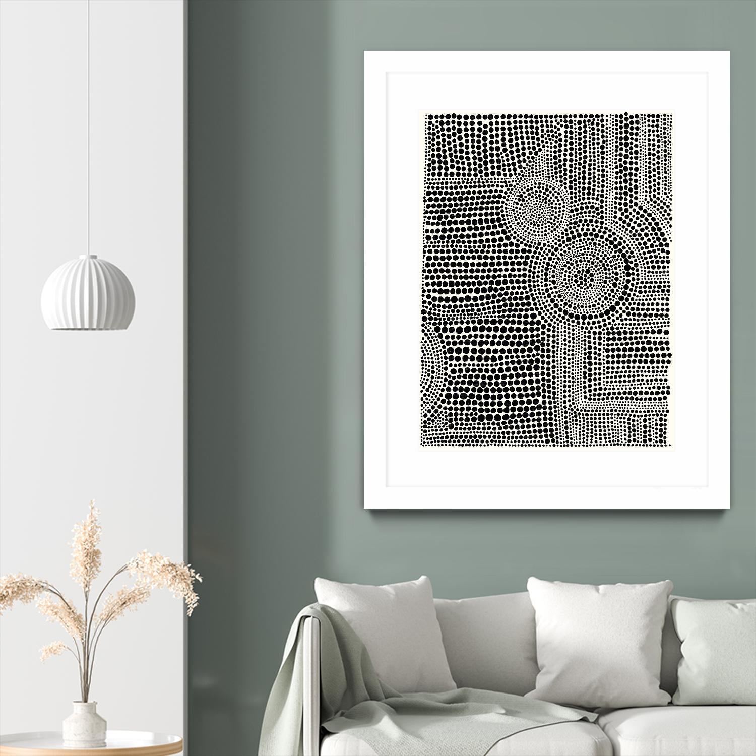 Clustered Dots A by Natasha Marie on GIANT ART - white black & white dots