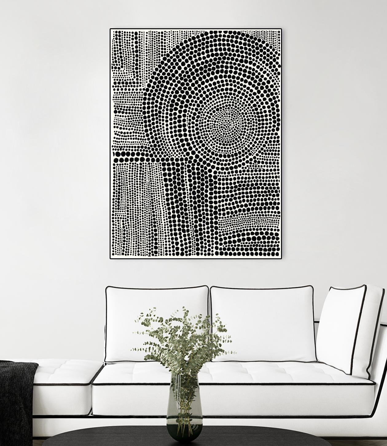 Clustered Dots B by Natasha Marie on GIANT ART - black abstract
