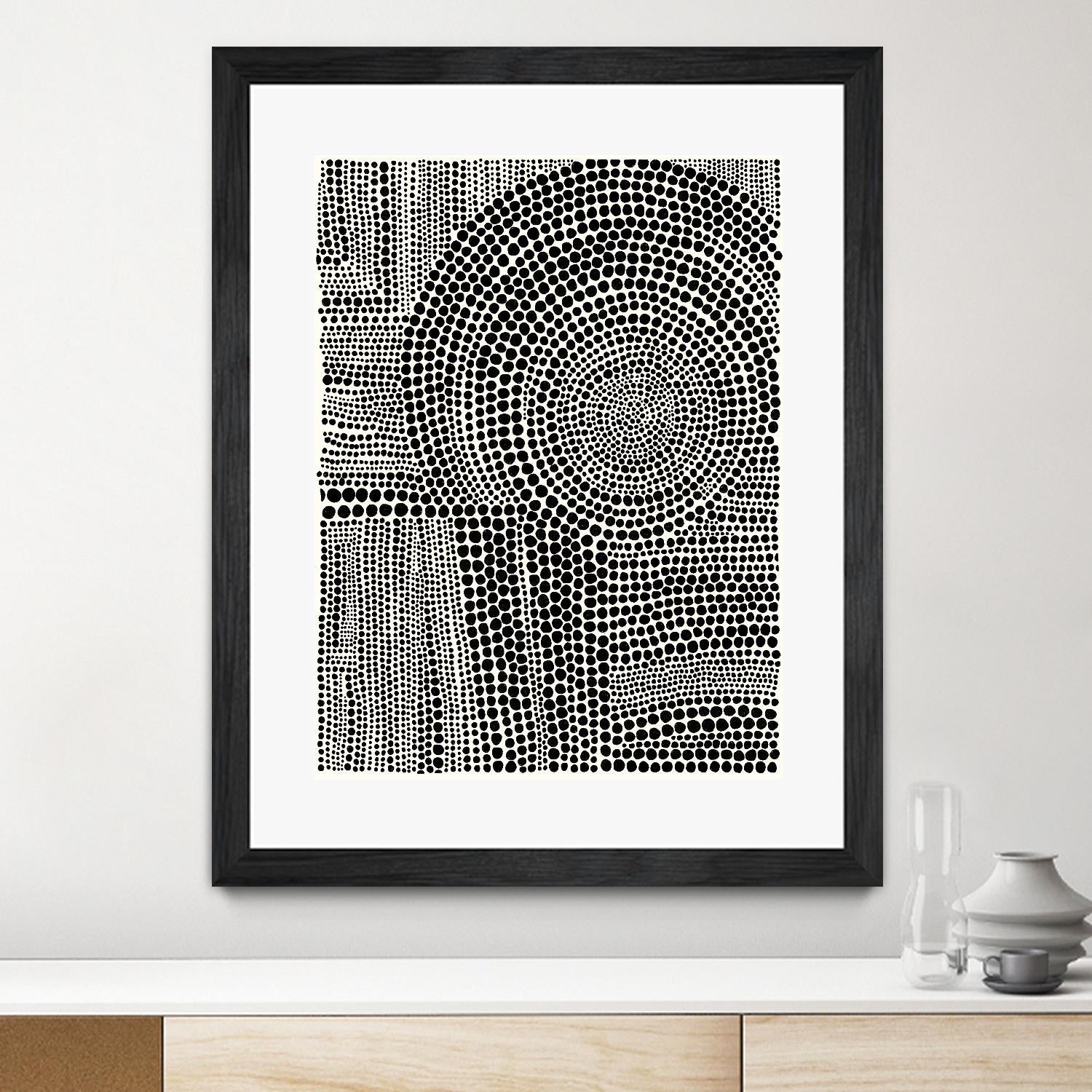 Clustered Dots B by Natasha Marie on GIANT ART - black abstract