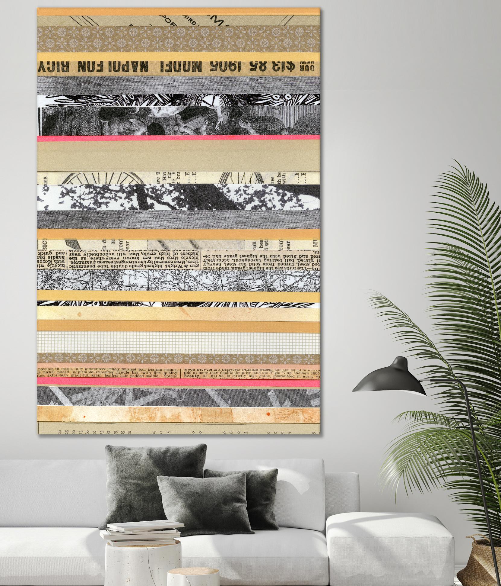 Paper Strip Collage A by Natasha Marie on GIANT ART - orange abstract