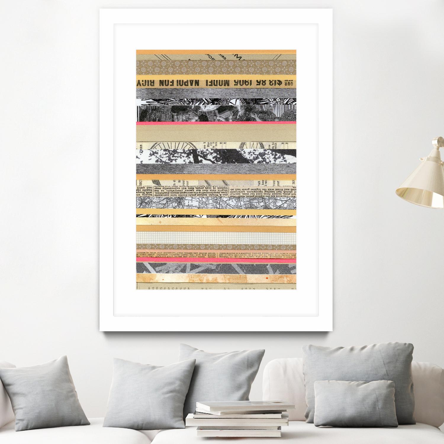 Paper Strip Collage A by Natasha Marie on GIANT ART - orange abstract