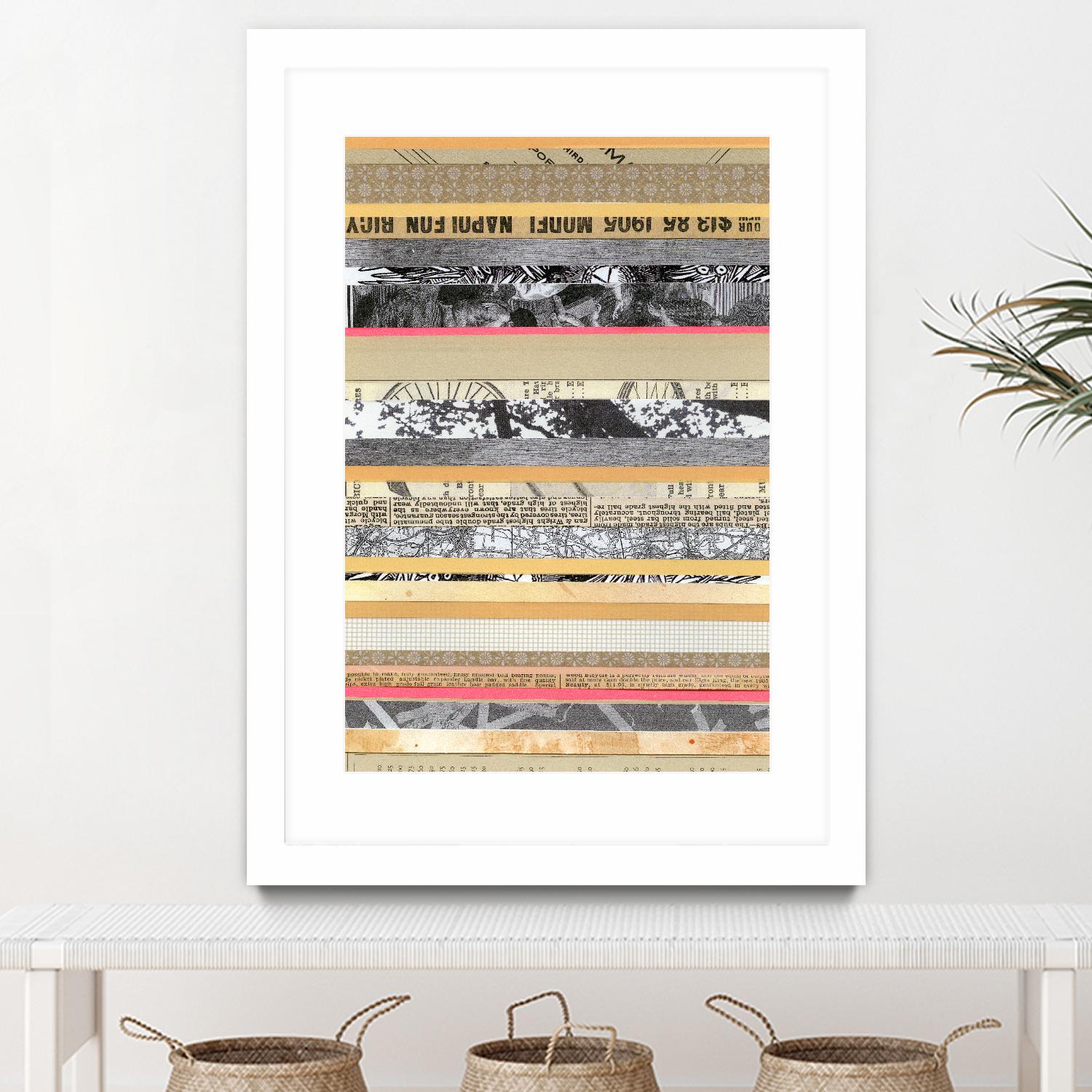 Paper Strip Collage A by Natasha Marie on GIANT ART - orange abstract