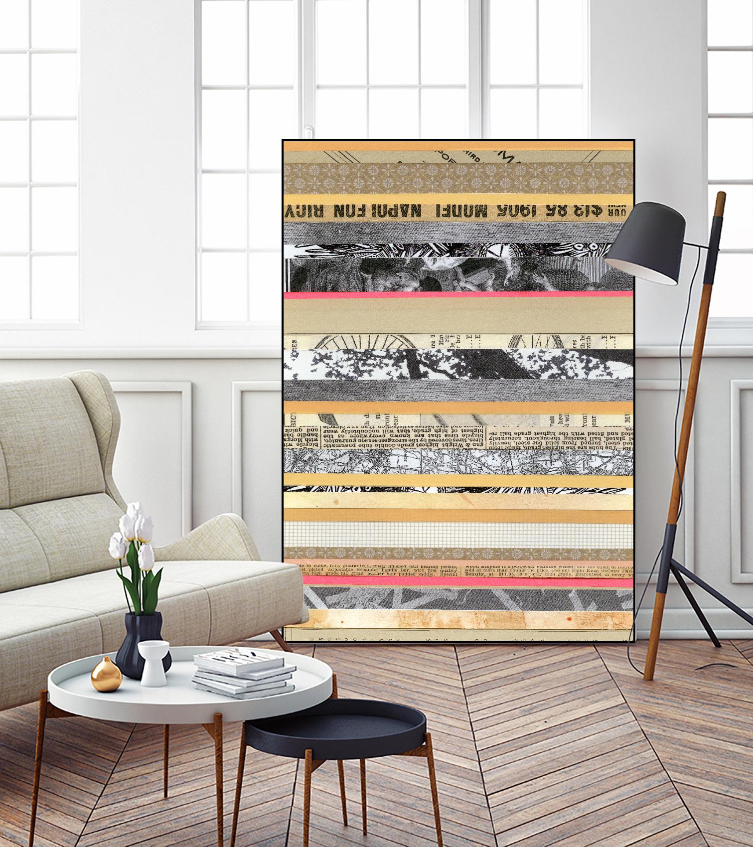 Paper Strip Collage A by Natasha Marie on GIANT ART - orange abstract