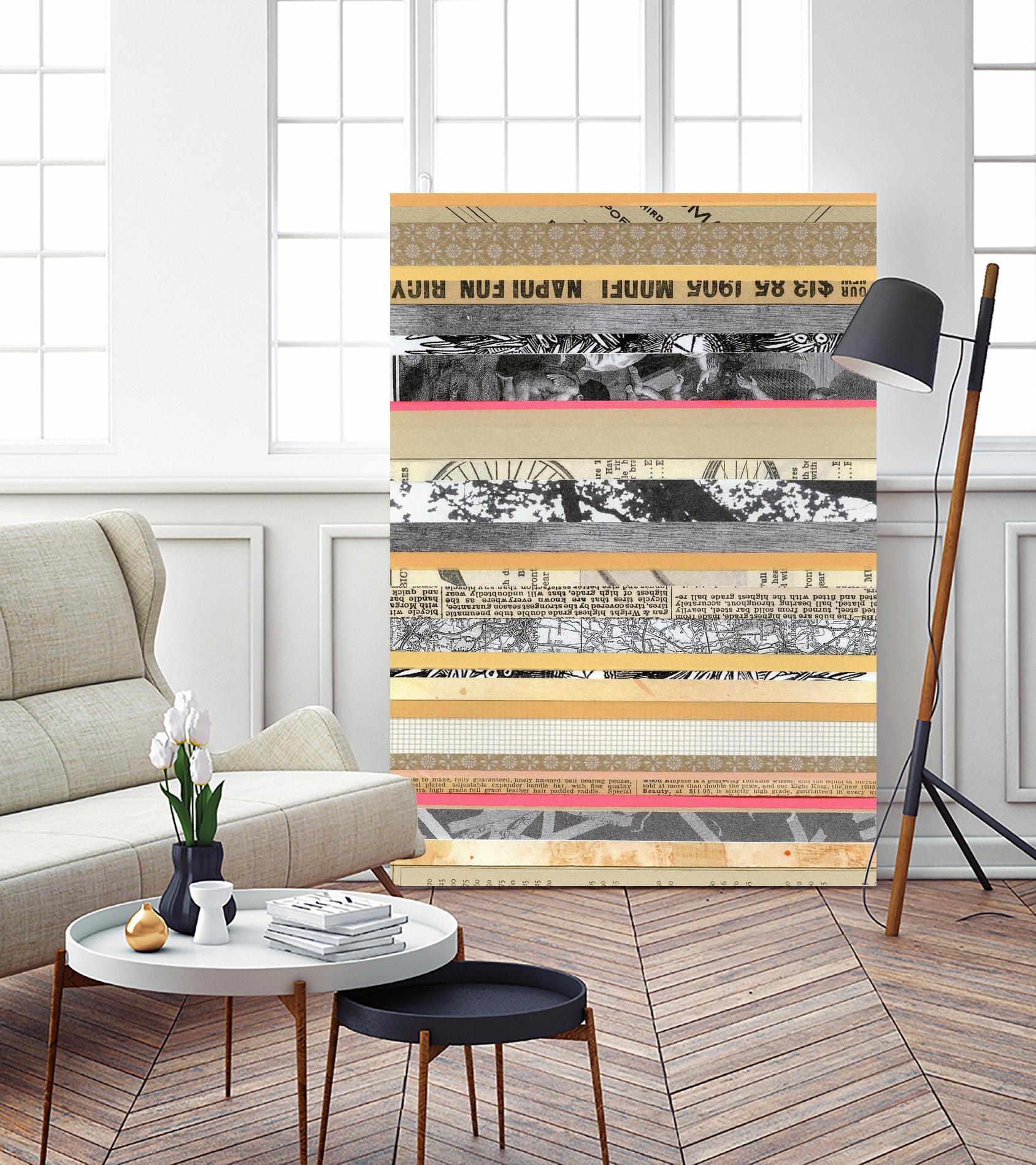 Paper Strip Collage A by Natasha Marie on GIANT ART - orange abstract