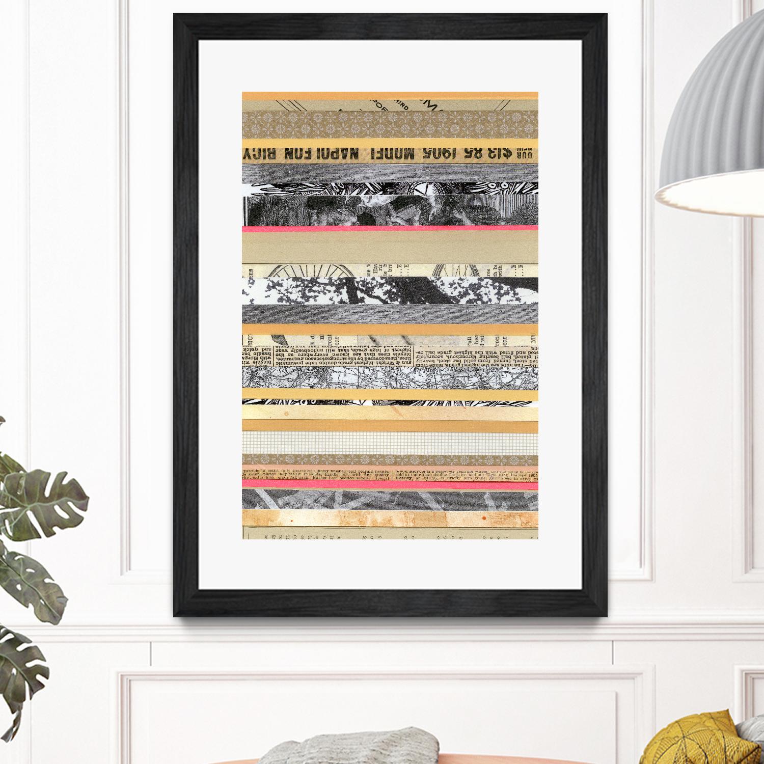 Paper Strip Collage A by Natasha Marie on GIANT ART - orange abstract