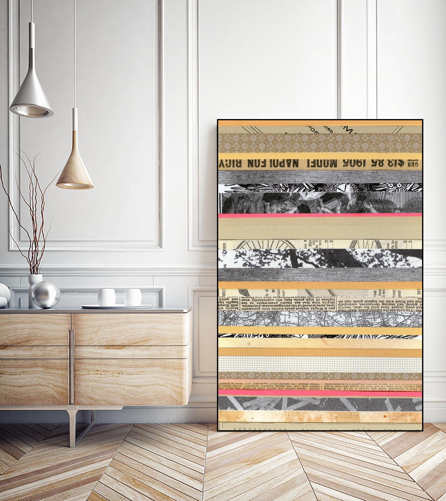 Paper Strip Collage A by Natasha Marie on GIANT ART - orange abstract