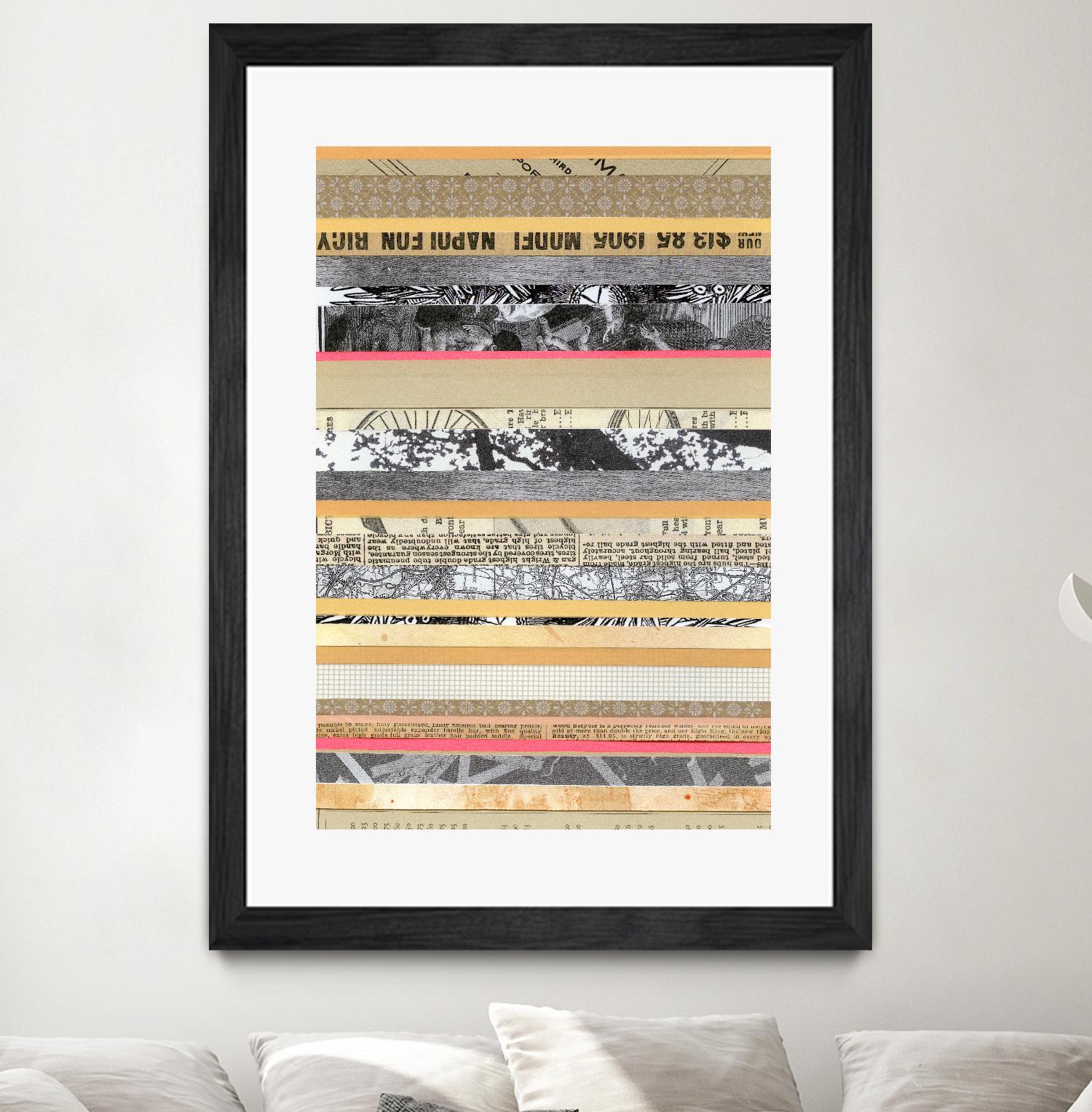 Paper Strip Collage A by Natasha Marie on GIANT ART - orange abstract