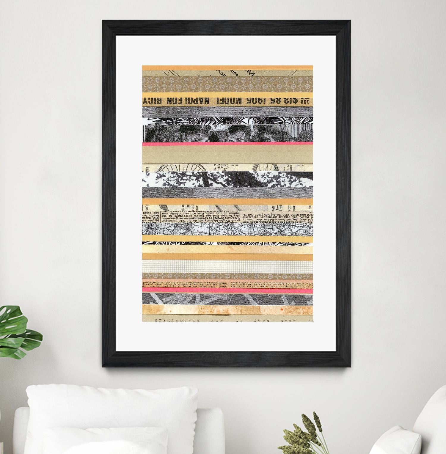 Paper Strip Collage A by Natasha Marie on GIANT ART - orange abstract