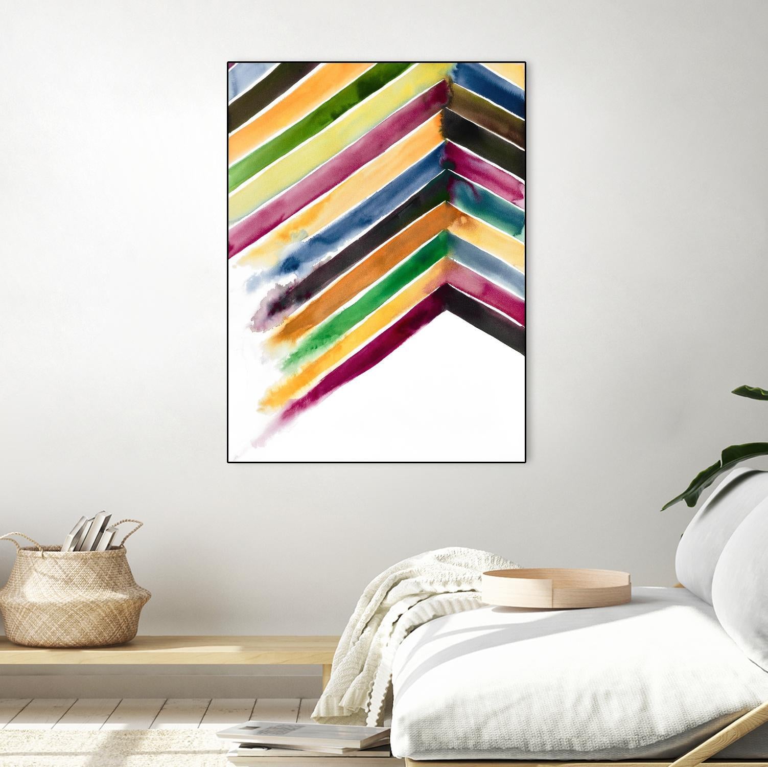 Inky Stripes 1 by Gordon, Ben Gordon on GIANT ART - green abstracts watercolor