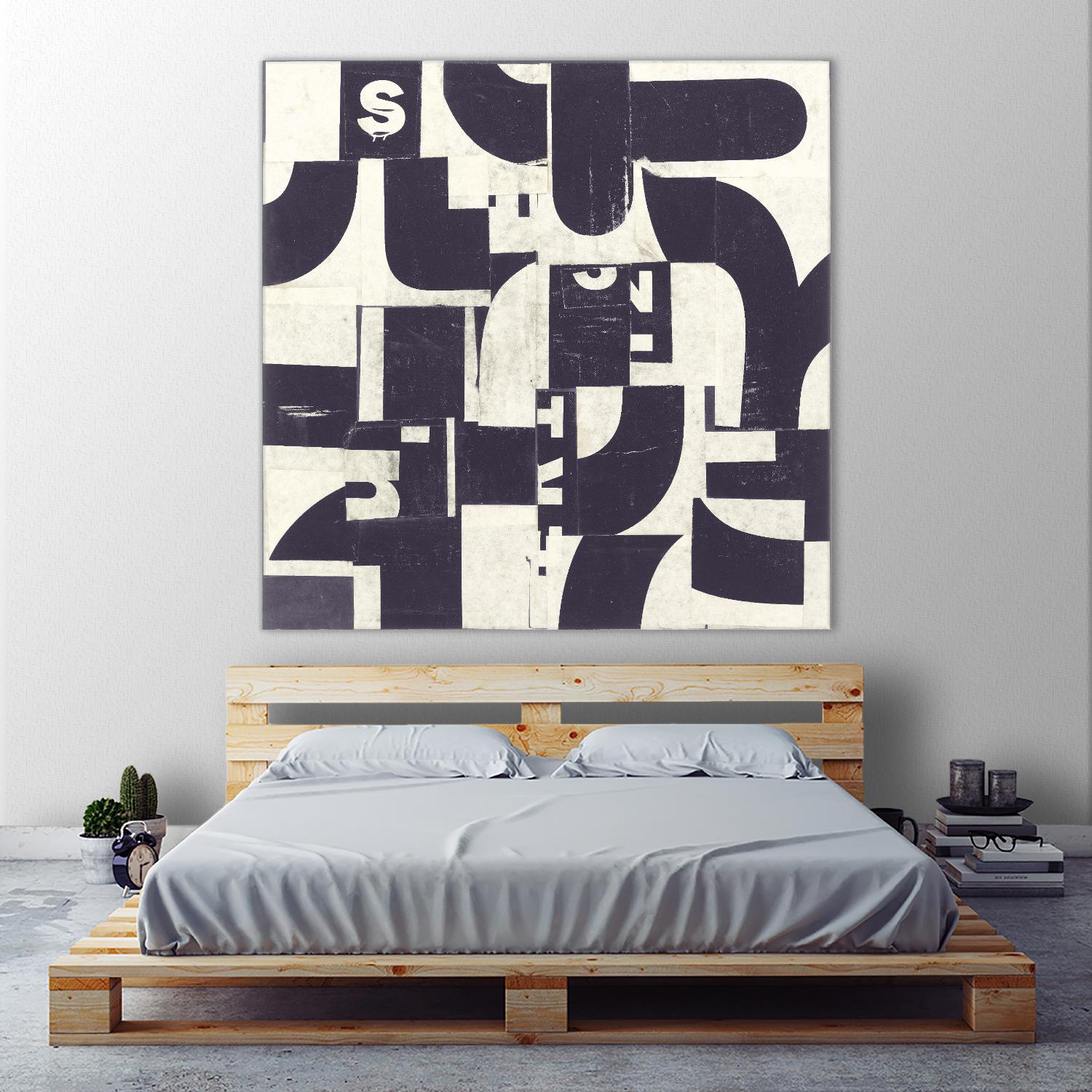 Collaged Letters Purple D by JB Hall on GIANT ART - white abstract