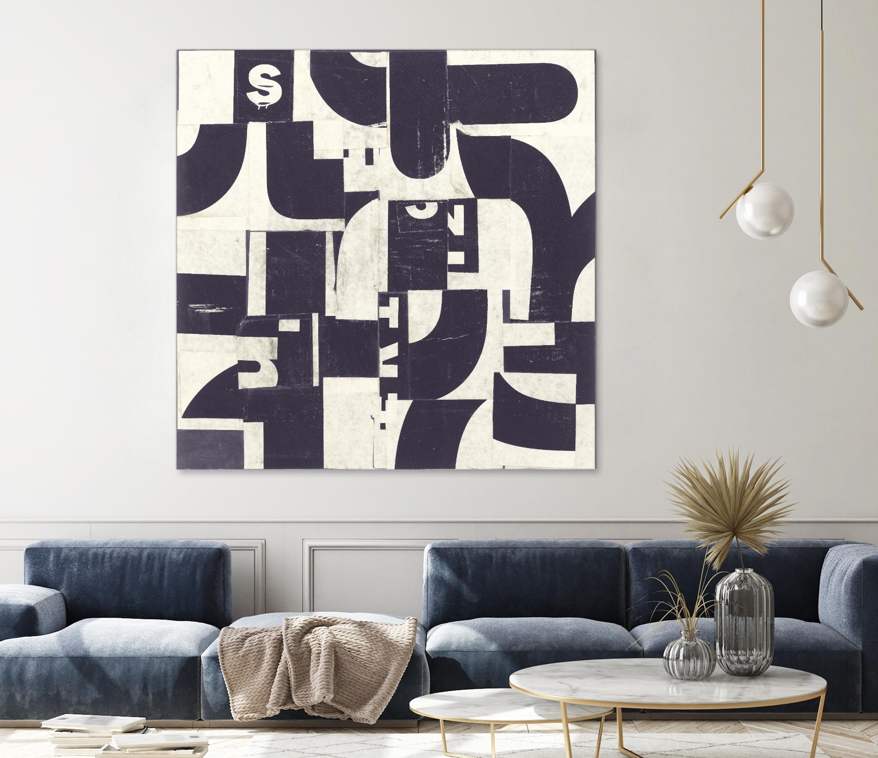 Collaged Letters Purple D by JB Hall on GIANT ART - white abstract