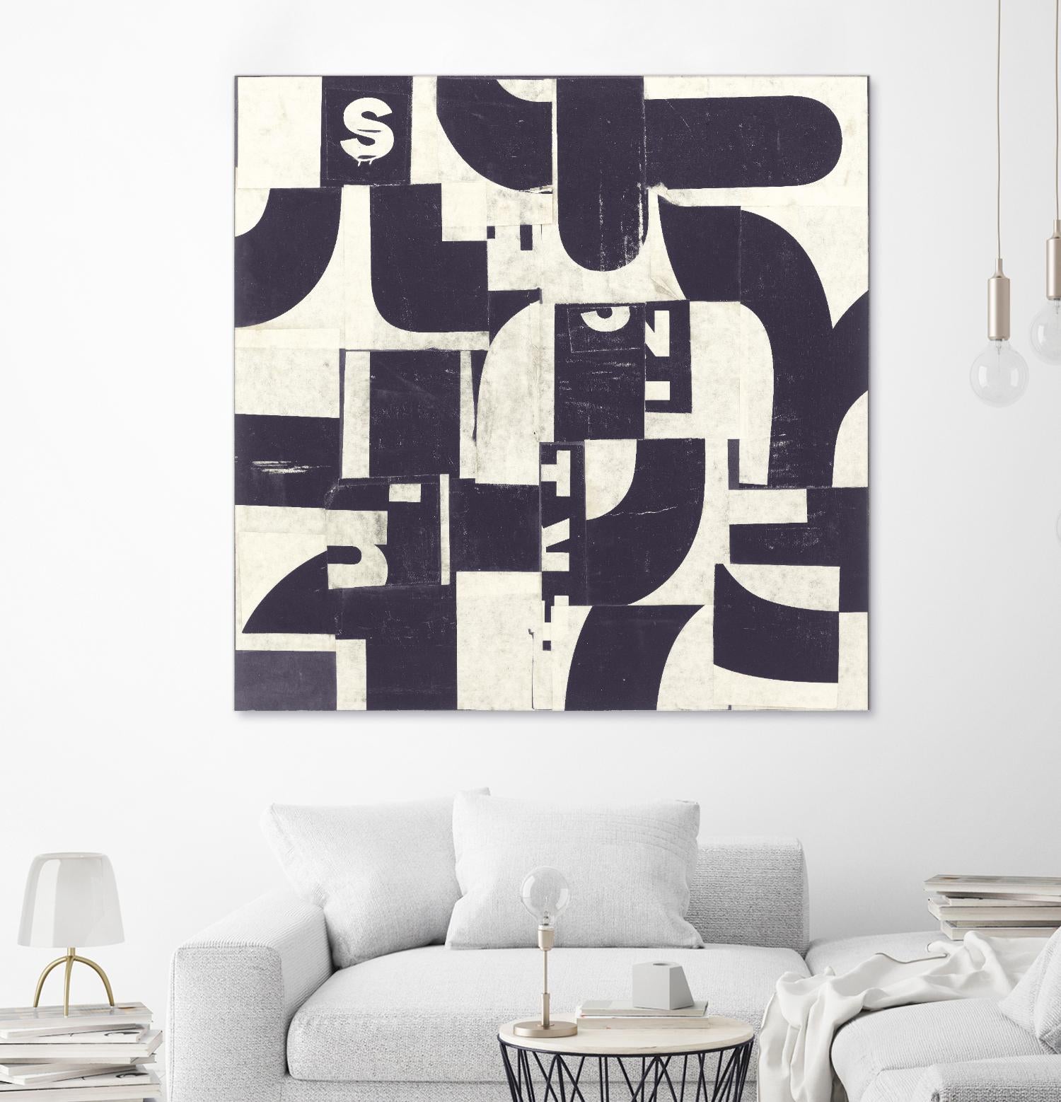 Collaged Letters Purple D by JB Hall on GIANT ART - white abstract