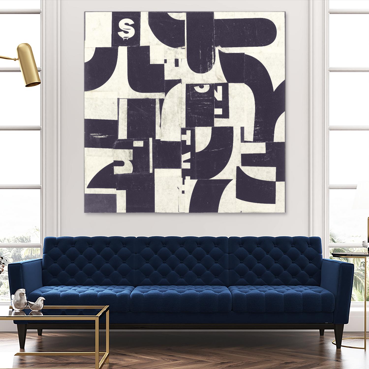 Collaged Letters Purple D by JB Hall on GIANT ART - white abstract