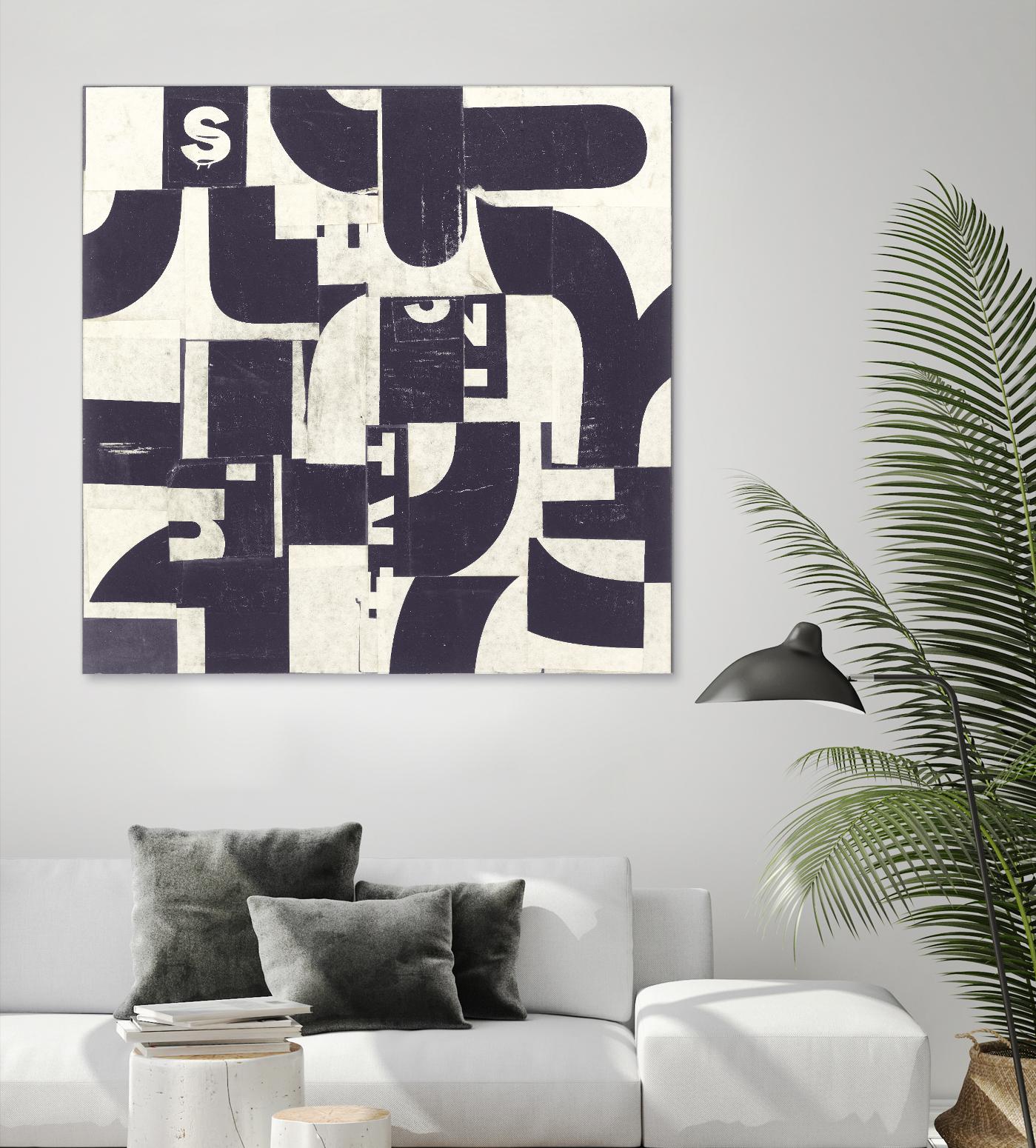 Collaged Letters Purple D by JB Hall on GIANT ART - white abstract