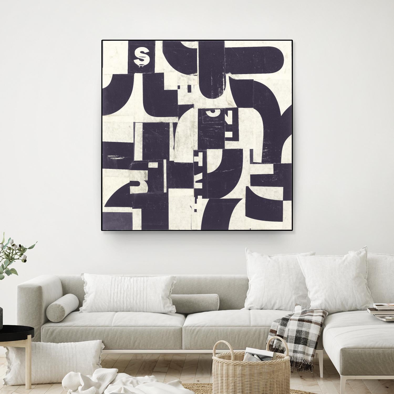 Collaged Letters Purple D by JB Hall on GIANT ART - white abstract
