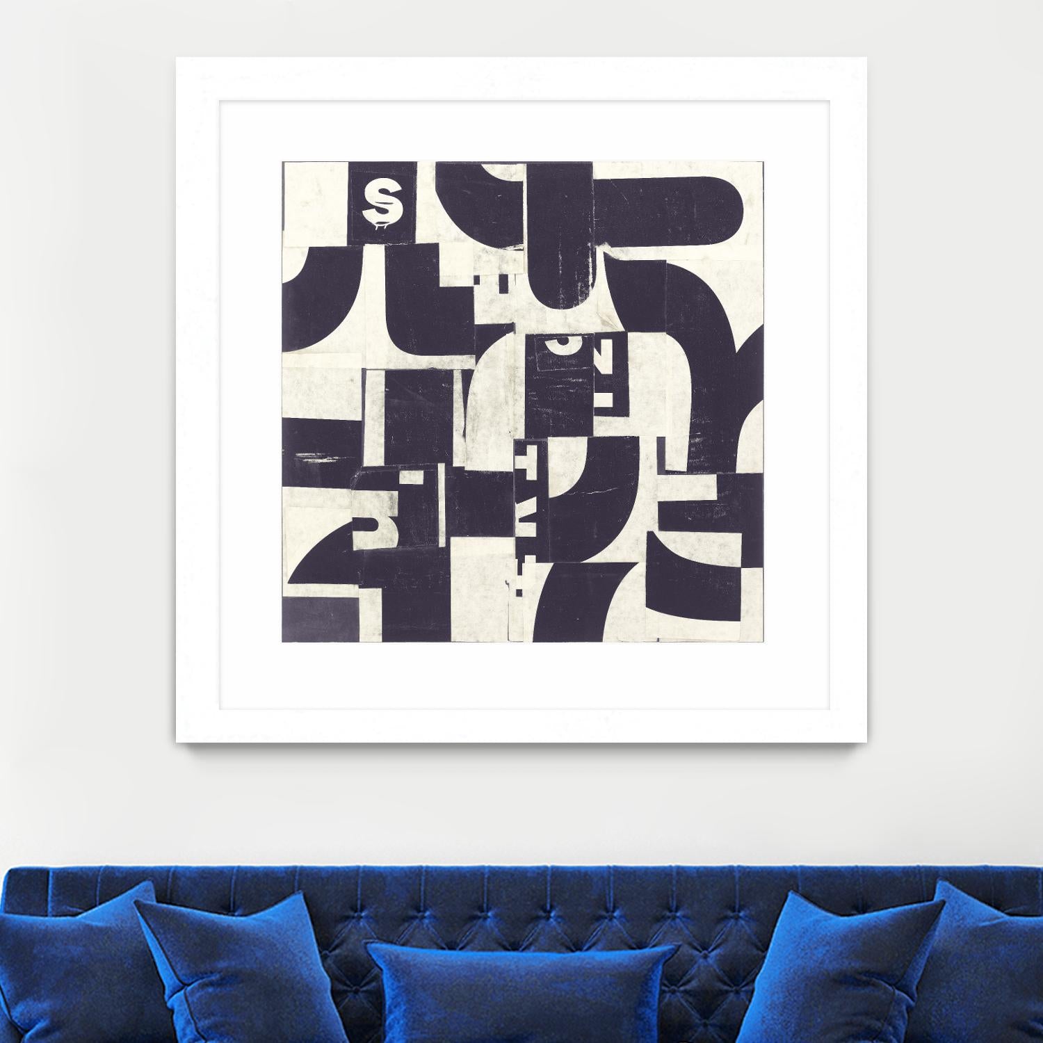 Collaged Letters Purple D by JB Hall on GIANT ART - white abstract