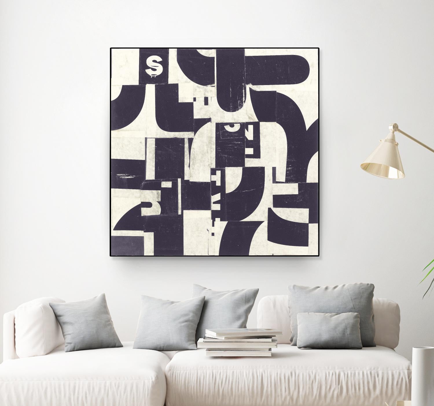 Collaged Letters Purple D by JB Hall on GIANT ART - white abstract